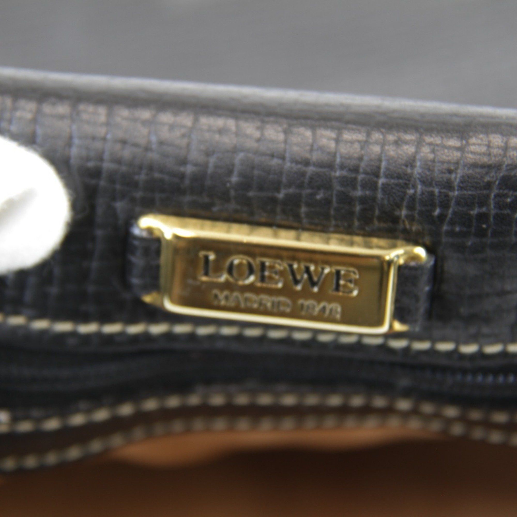 LOEWE Shoulder Bag Leather Black Women\'s