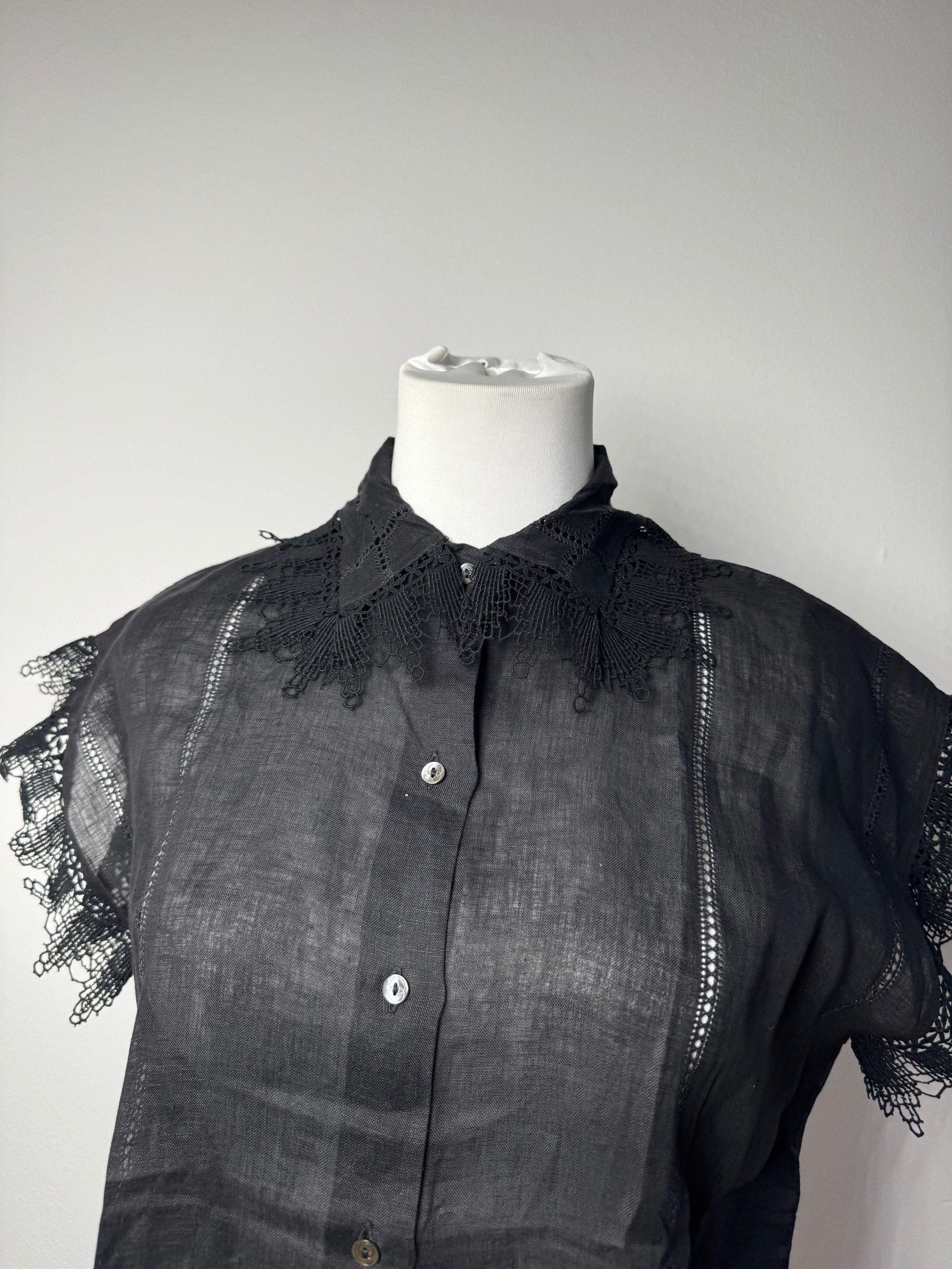 Gucci Vintage Linen Top Black M Size M / US 6-8 / IT 42-44 - 13 Thumbnail