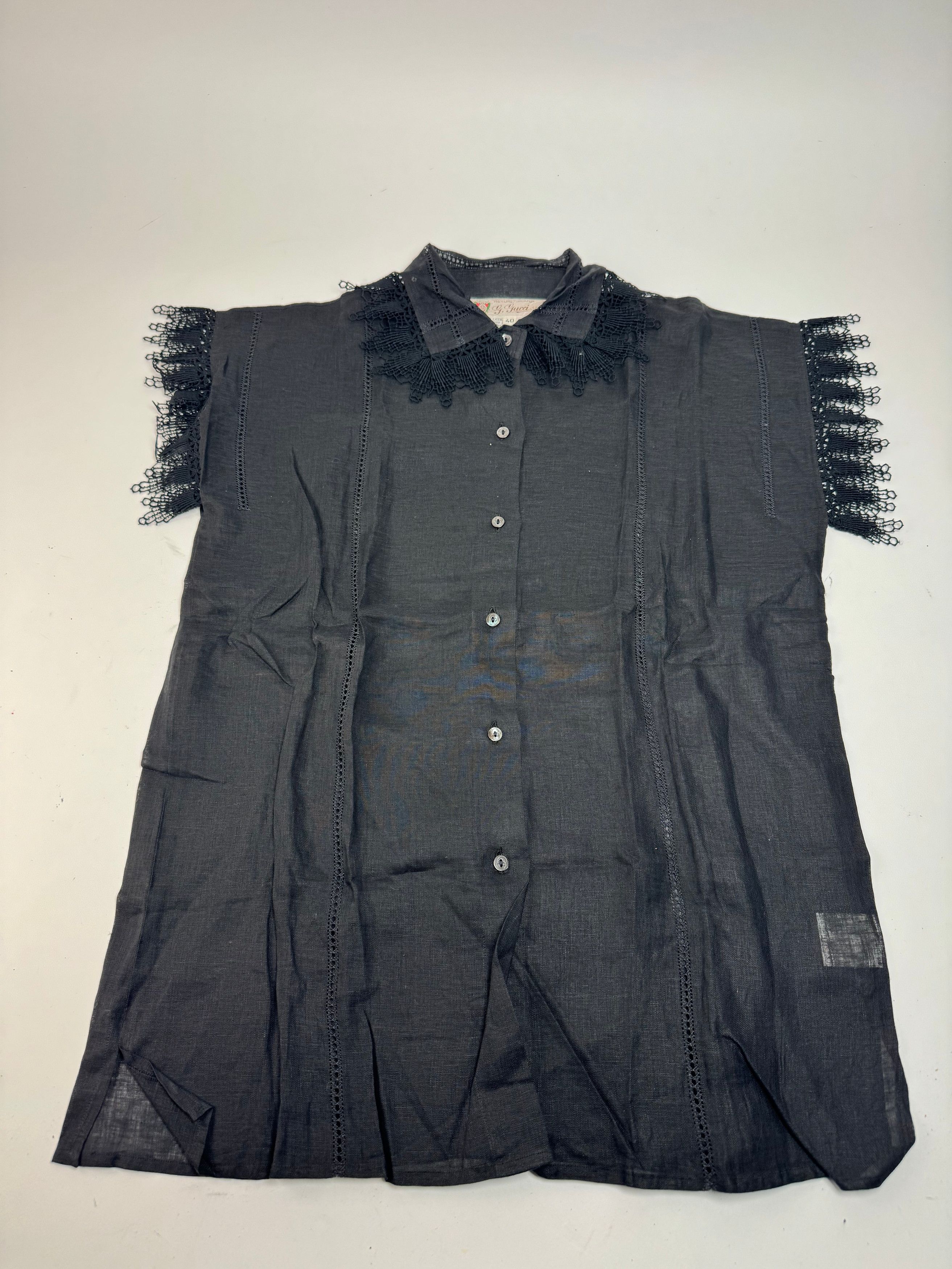 Gucci Vintage Linen Top Black M Size M / US 6-8 / IT 42-44 - 4 Thumbnail