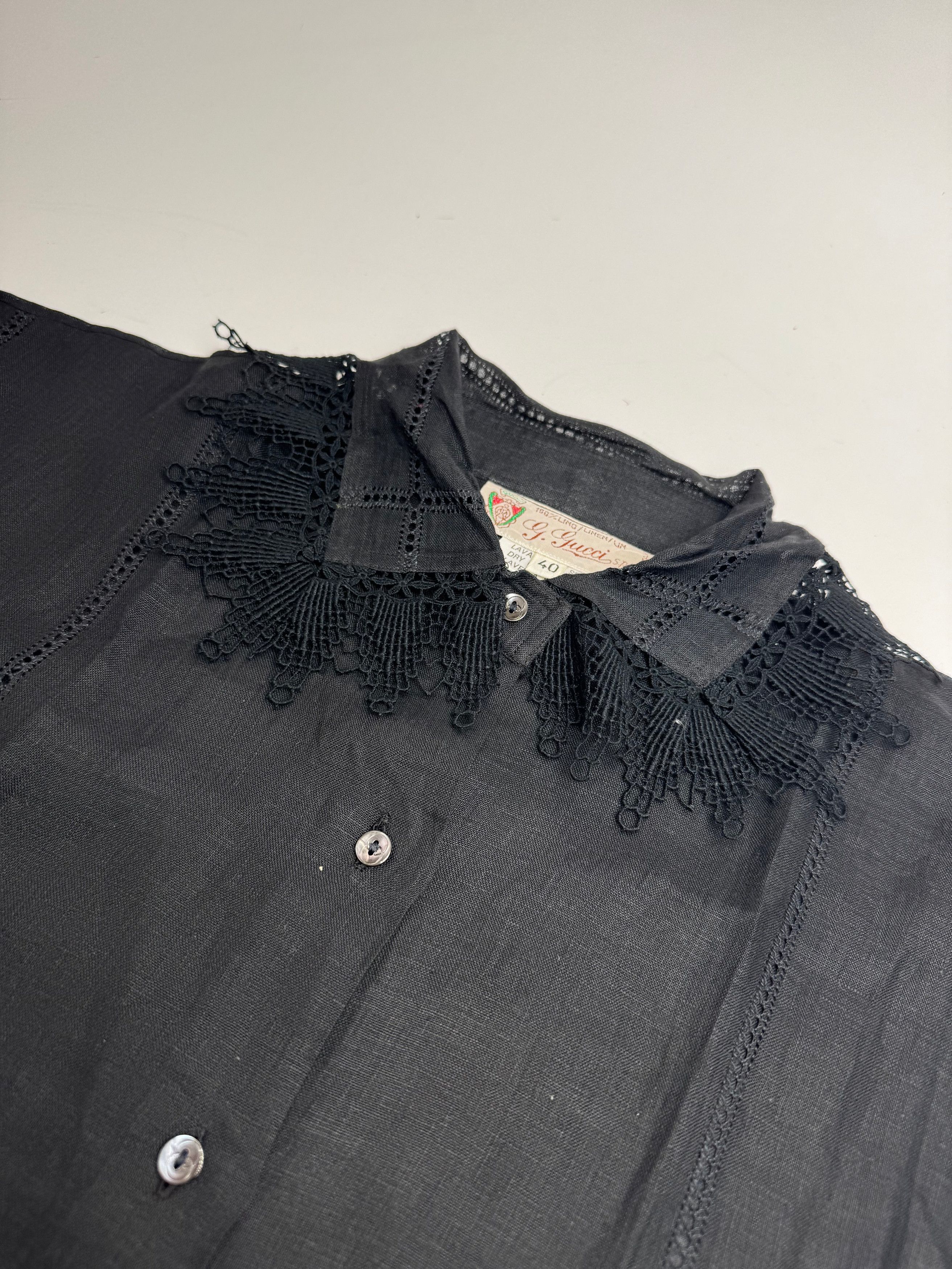 Gucci Vintage Linen Top Black M Size M / US 6-8 / IT 42-44 - 5 Thumbnail