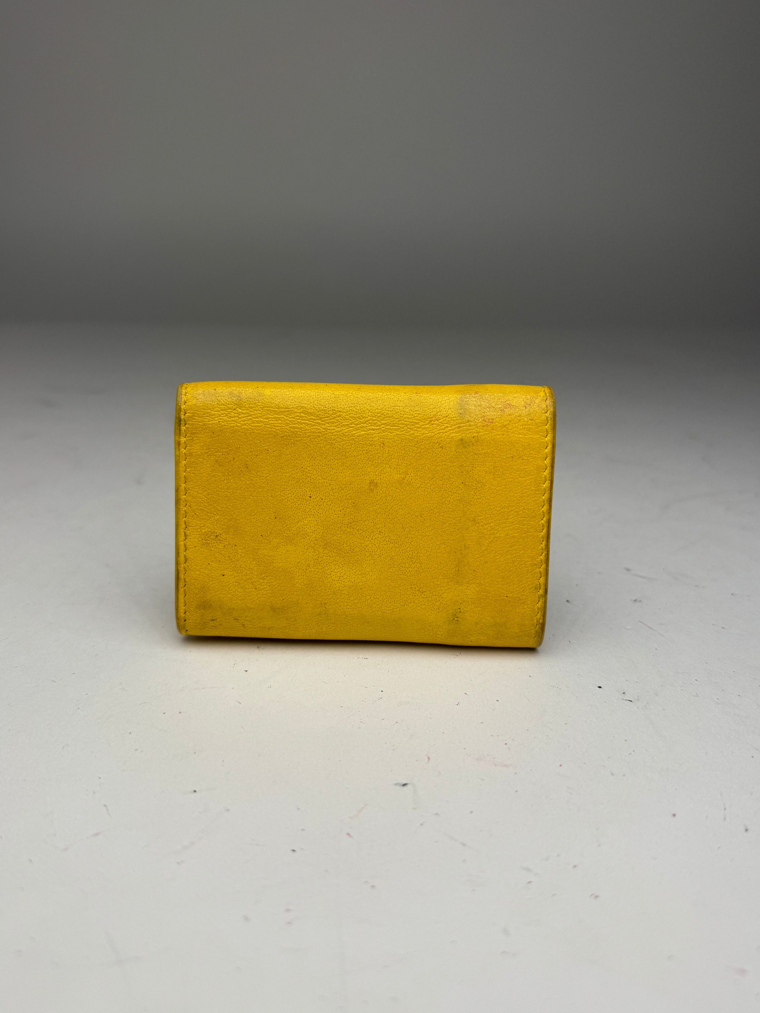 Balenciaga Vintage Postal Leather Card Holder yellow Size ONE SIZE - 2 Thumbnail