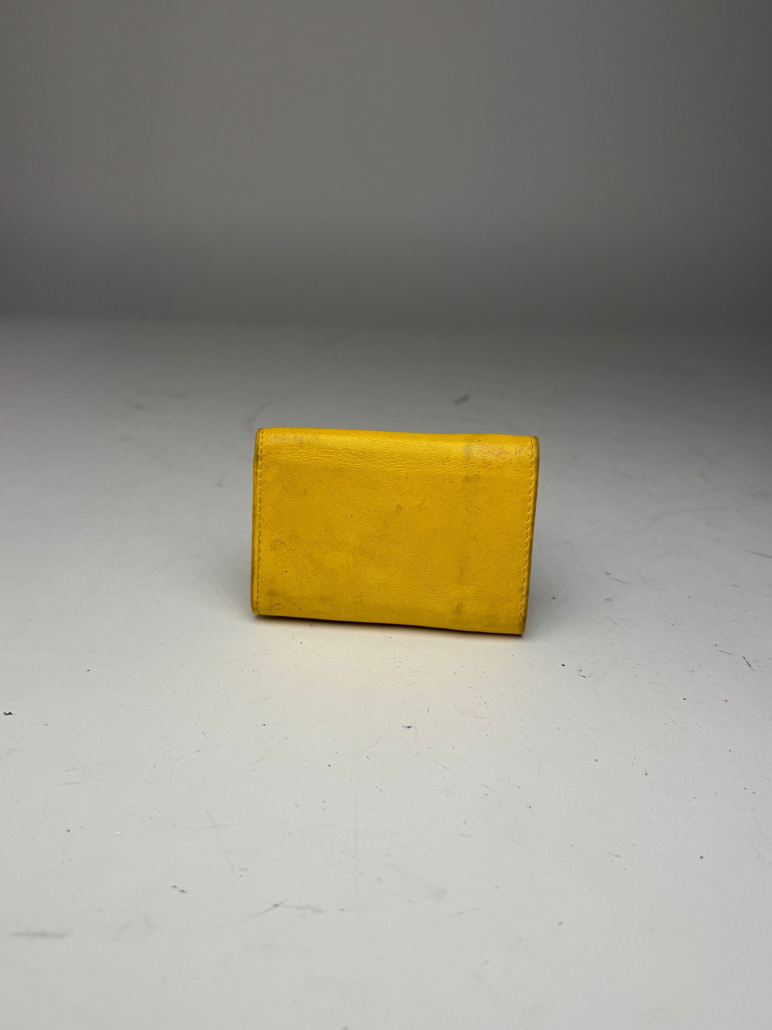 Balenciaga Vintage Postal Leather Card Holder yellow Size ONE SIZE - 13 Thumbnail