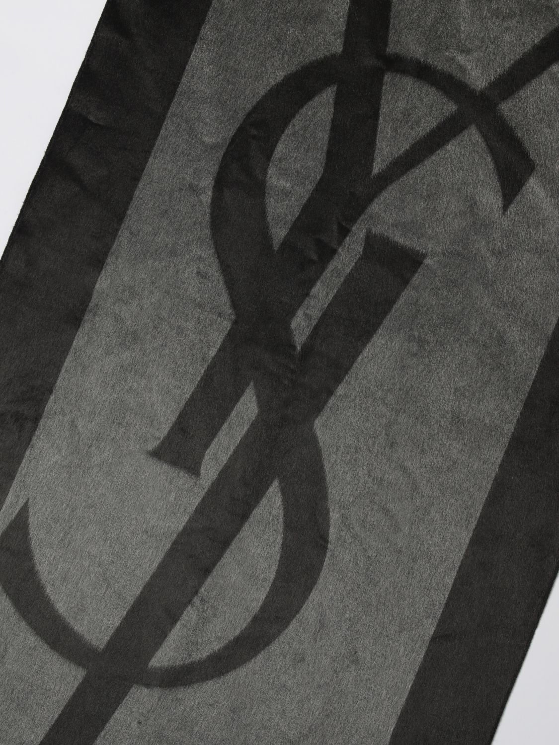 Saint Laurent Paris Saint Laurent Scarf Men Grey Size ONE SIZE - 3 Thumbnail