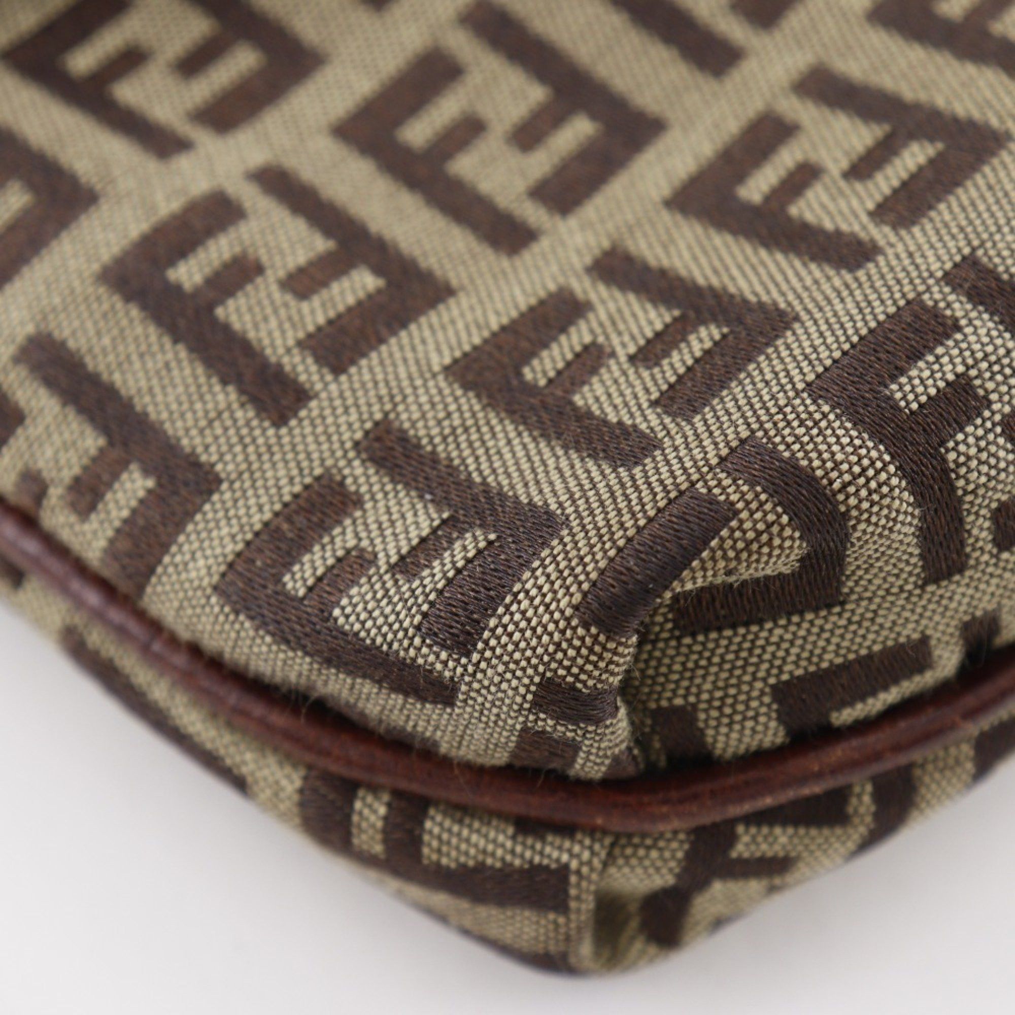 Fendi FENDI Zucchino Shoulder Bag in Brown Nylon Canvas for Women Size ONE SIZE - 4 Thumbnail