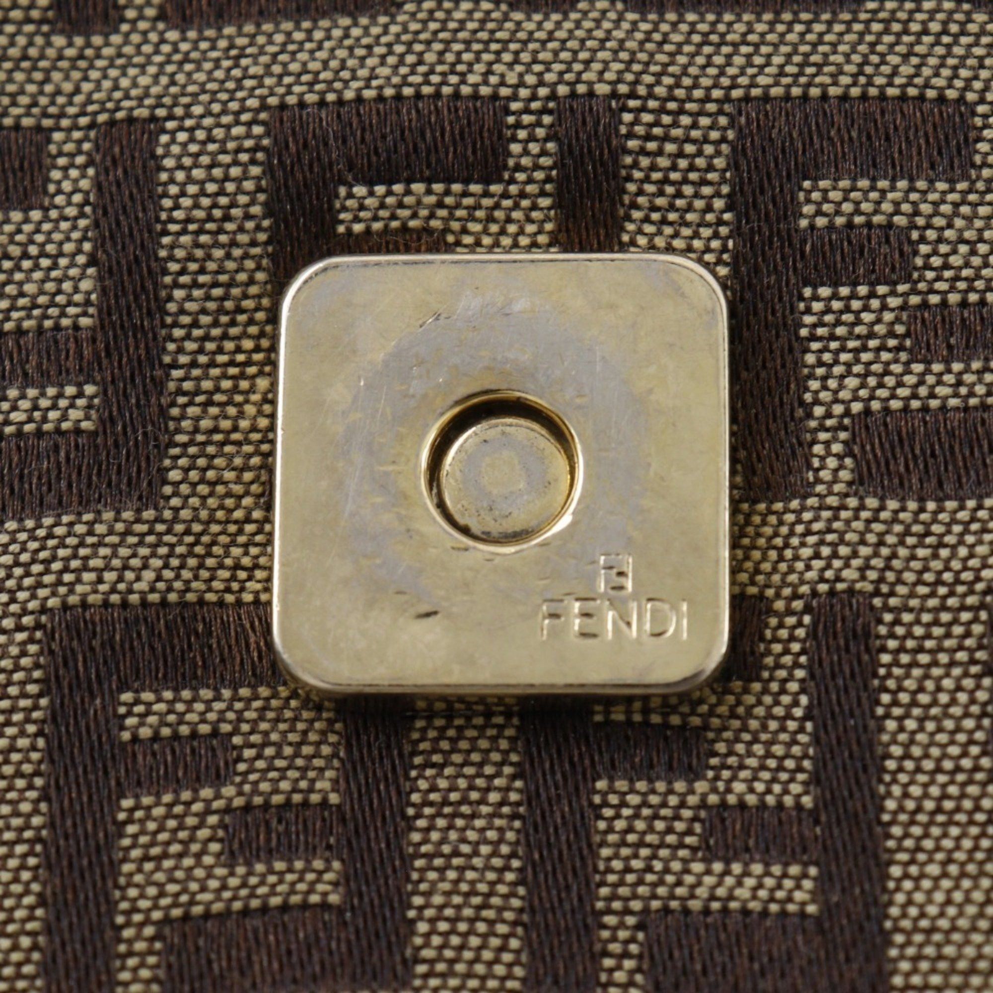 Fendi FENDI Zucchino Shoulder Bag in Brown Nylon Canvas for Women Size ONE SIZE - 16 Thumbnail