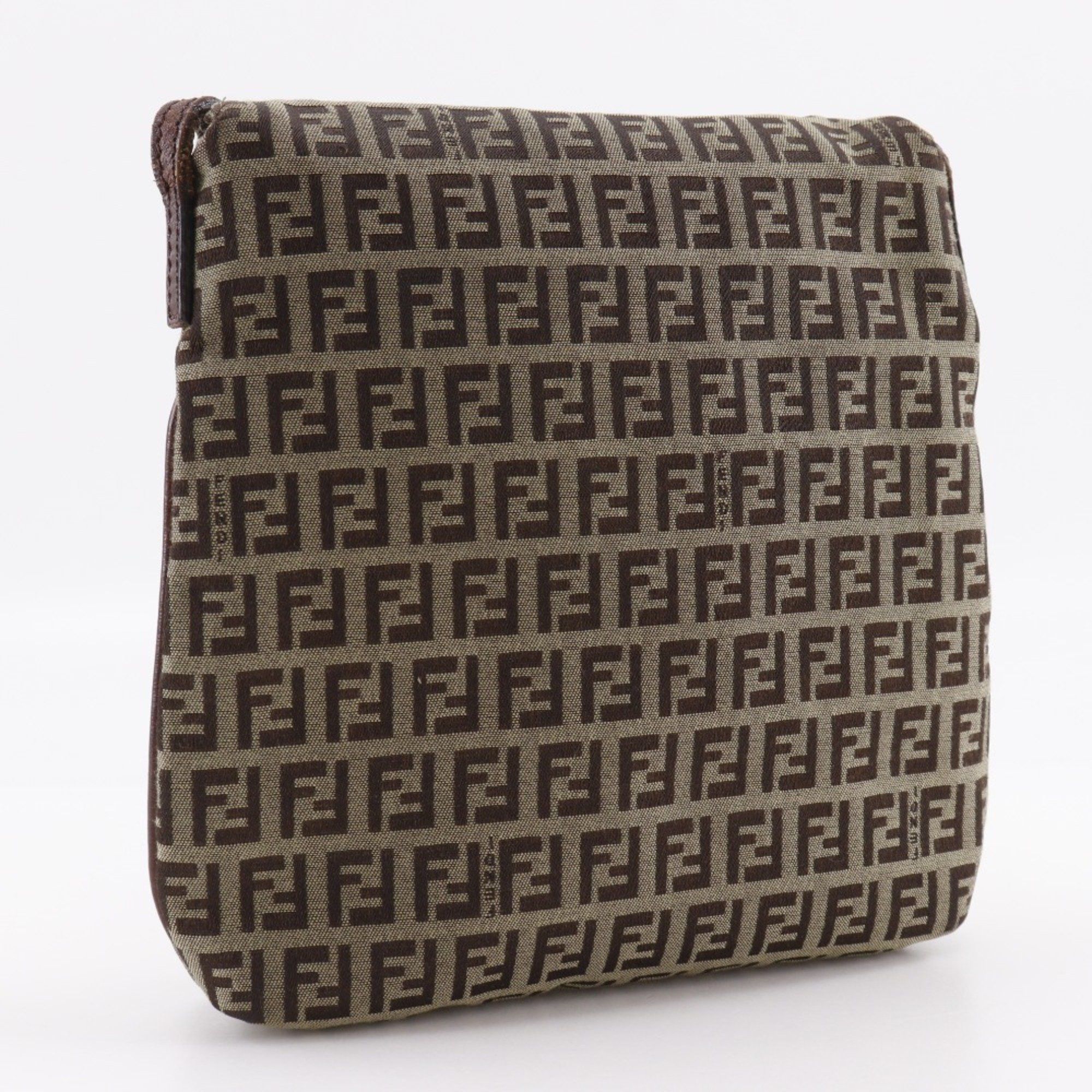 Fendi FENDI Zucchino Shoulder Bag in Brown Nylon Canvas for Women Size ONE SIZE - 3 Thumbnail