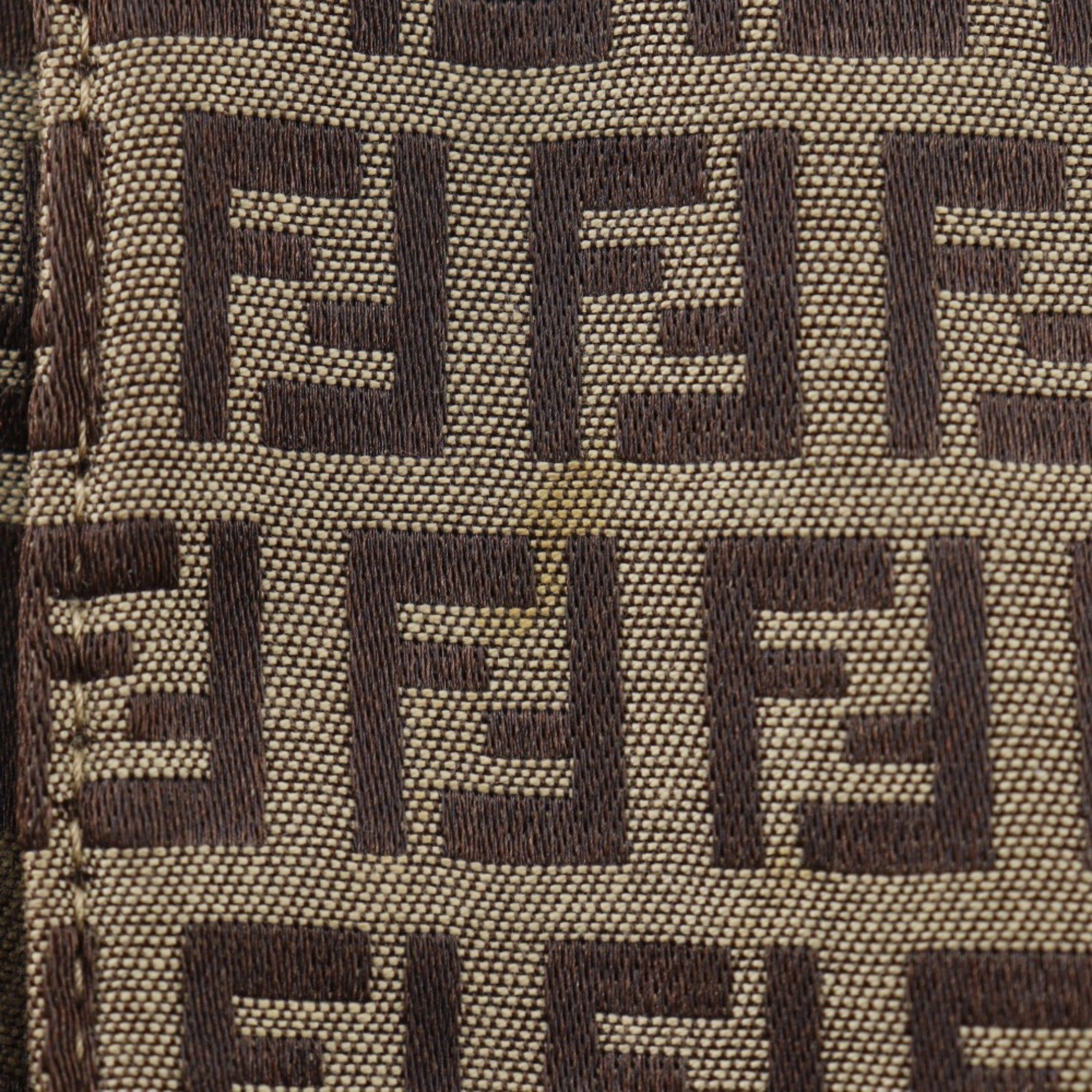 Fendi FENDI Zucchino Shoulder Bag in Brown Nylon Canvas for Women Size ONE SIZE - 7 Thumbnail