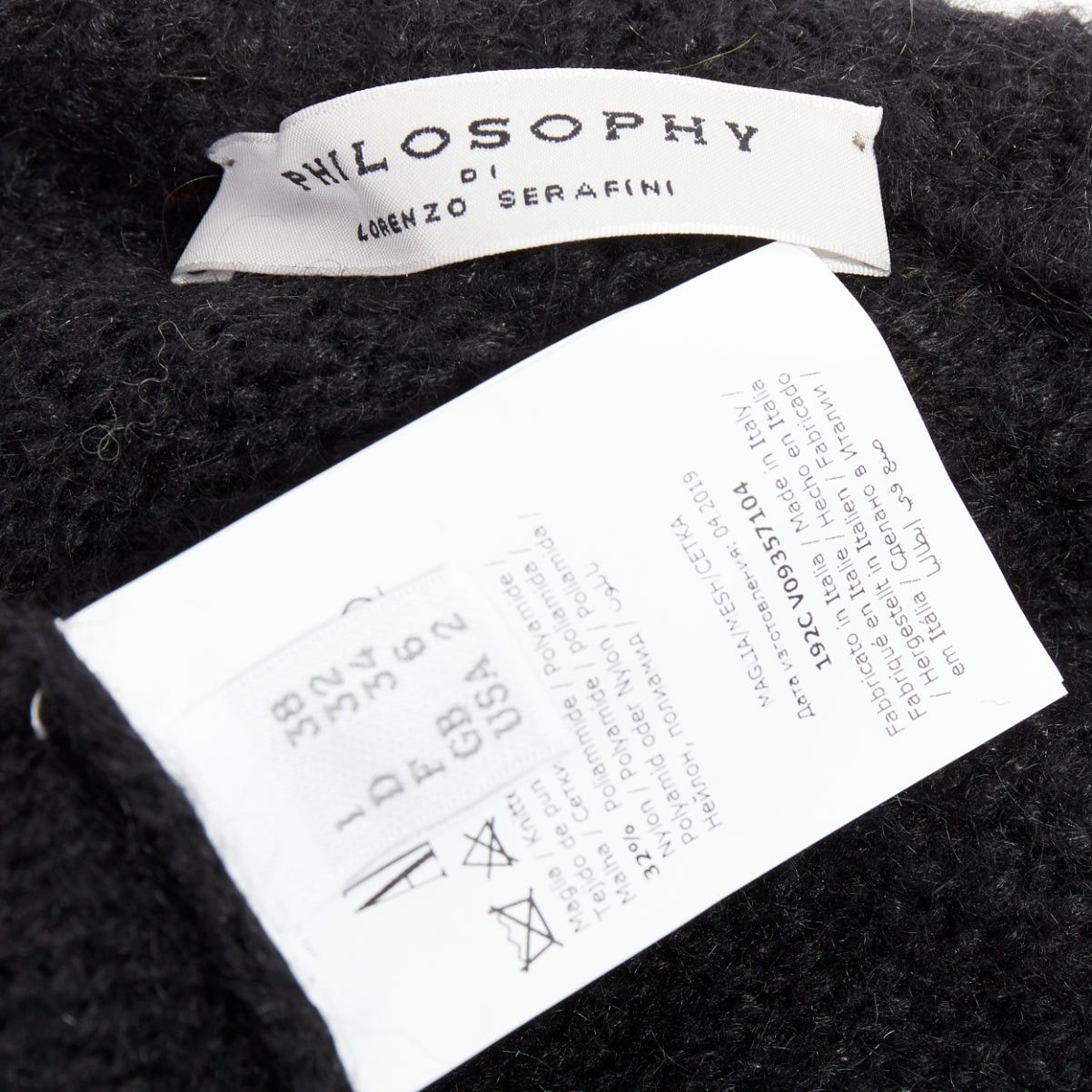 Philosophy di Lorenzo Serafini PHILOSOPHY DI LORENZO SERAFINI black ruffle bateau neck jumper pullover sweater IT38 XS Size XS / US 0-2 / IT 36-38 - 8 Thumbnail