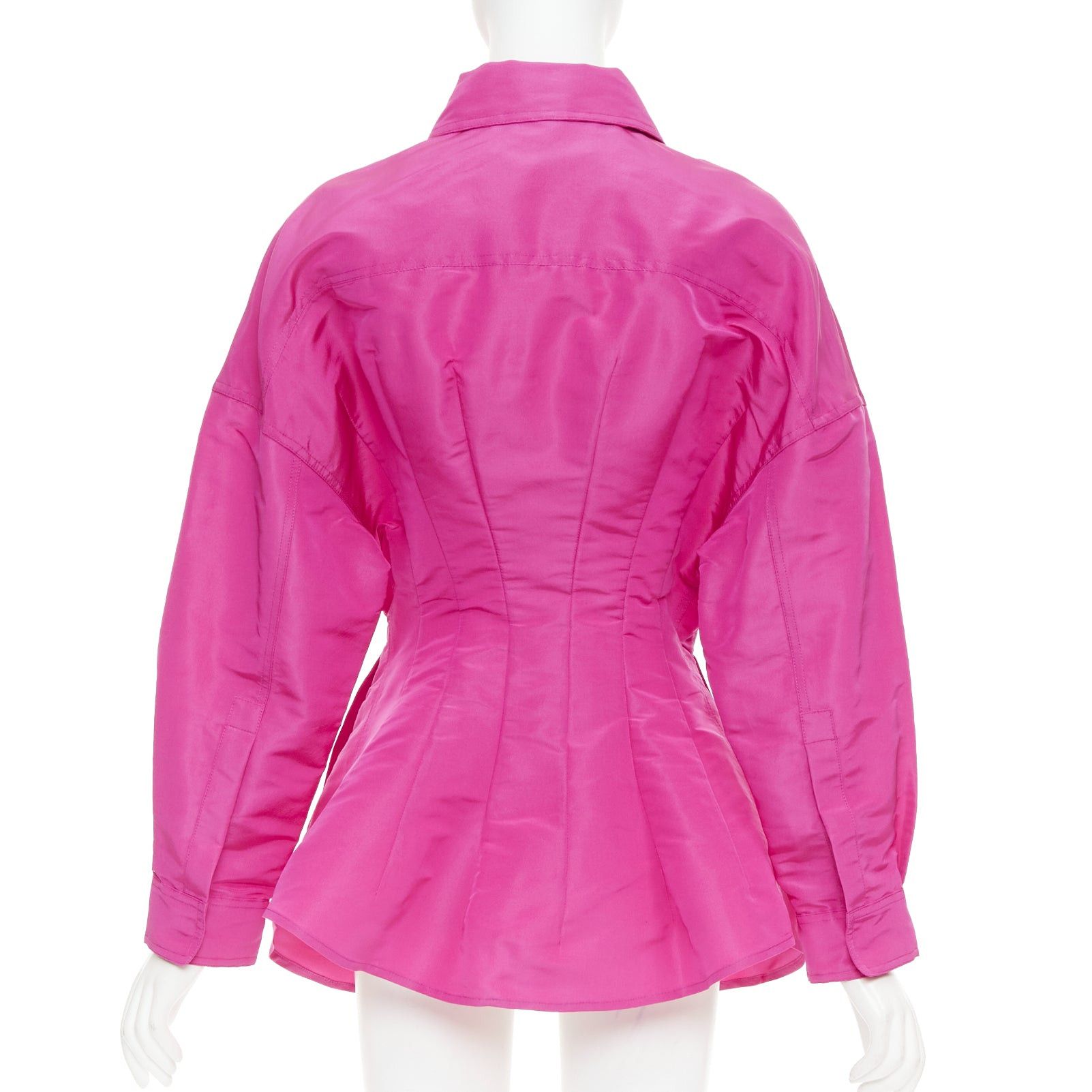 Valentino VALENTINO Pier Paolo Piccioili 2022 silk moire PP Pink 100% silk mini shirt dress IT38 XS Size XS / US 0-2 / IT 36-38 - 6 Thumbnail