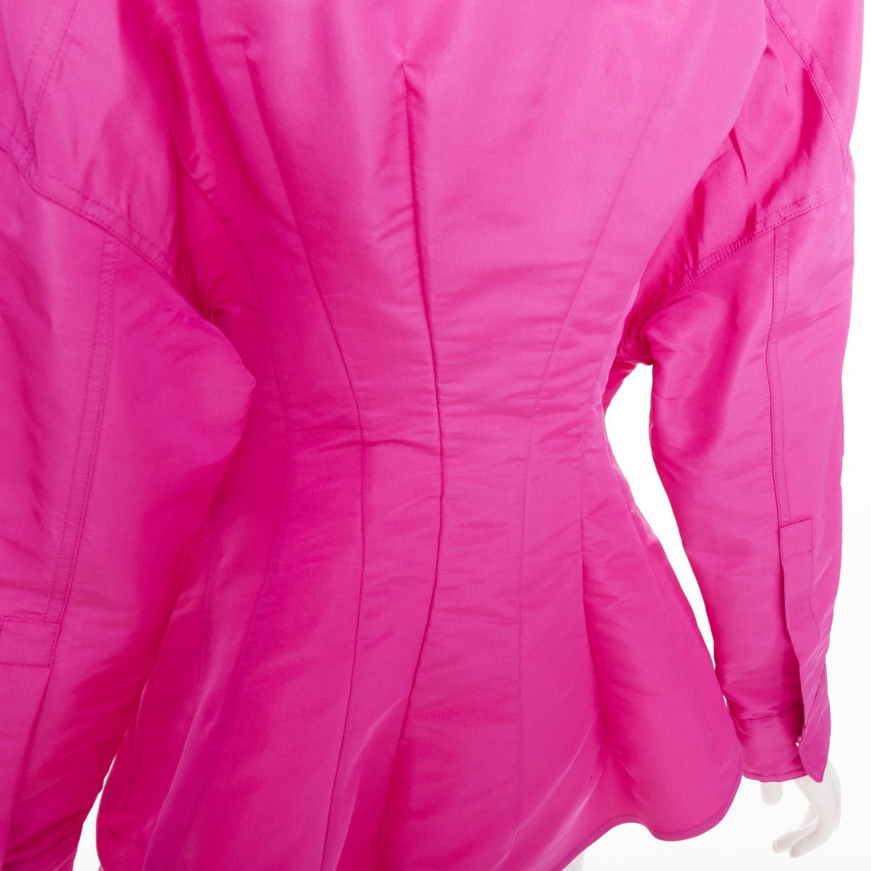 Valentino VALENTINO Pier Paolo Piccioili 2022 silk moire PP Pink 100% silk mini shirt dress IT38 XS Size XS / US 0-2 / IT 36-38 - 2 Thumbnail
