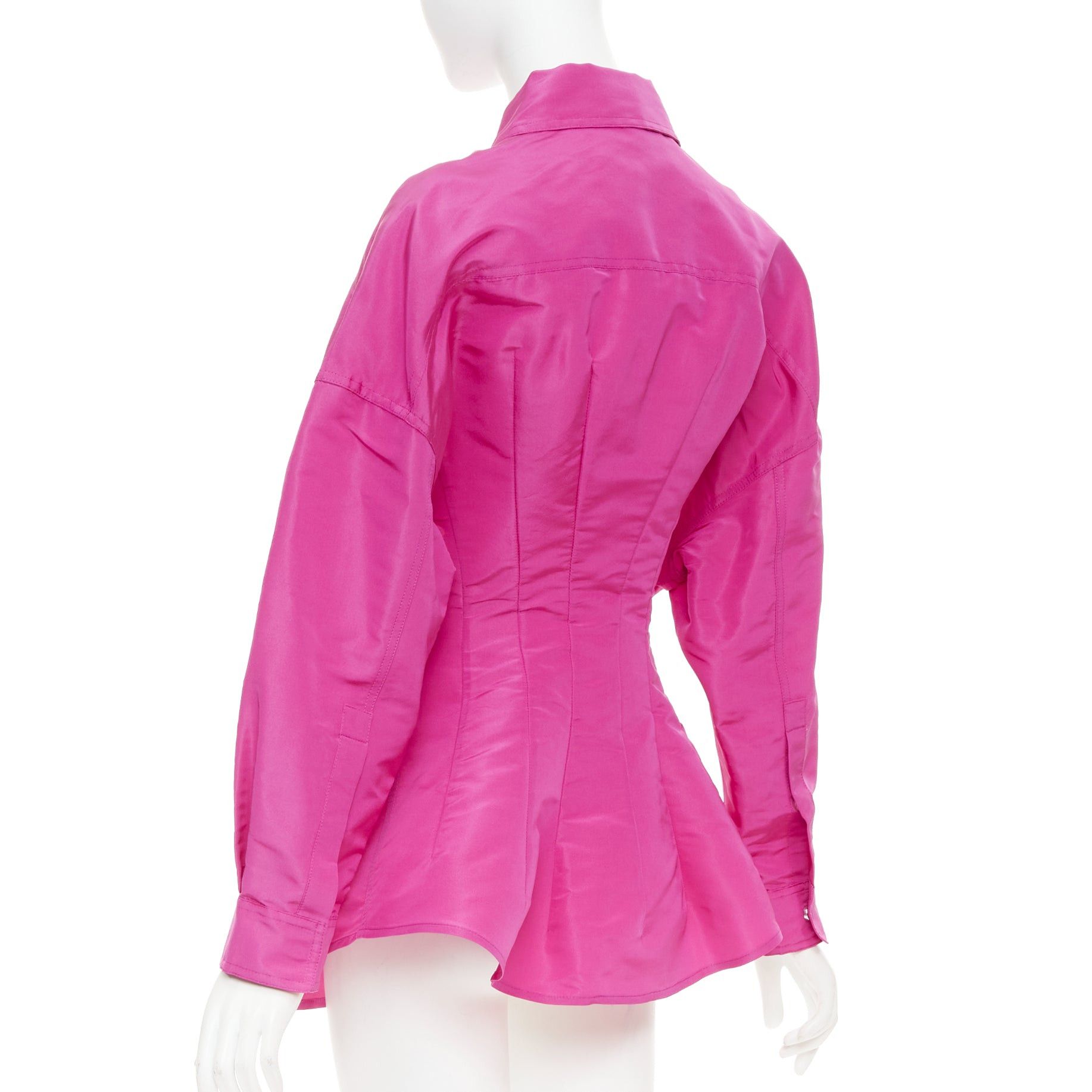 Valentino VALENTINO Pier Paolo Piccioili 2022 silk moire PP Pink 100% silk mini shirt dress IT38 XS Size XS / US 0-2 / IT 36-38 - 7 Thumbnail