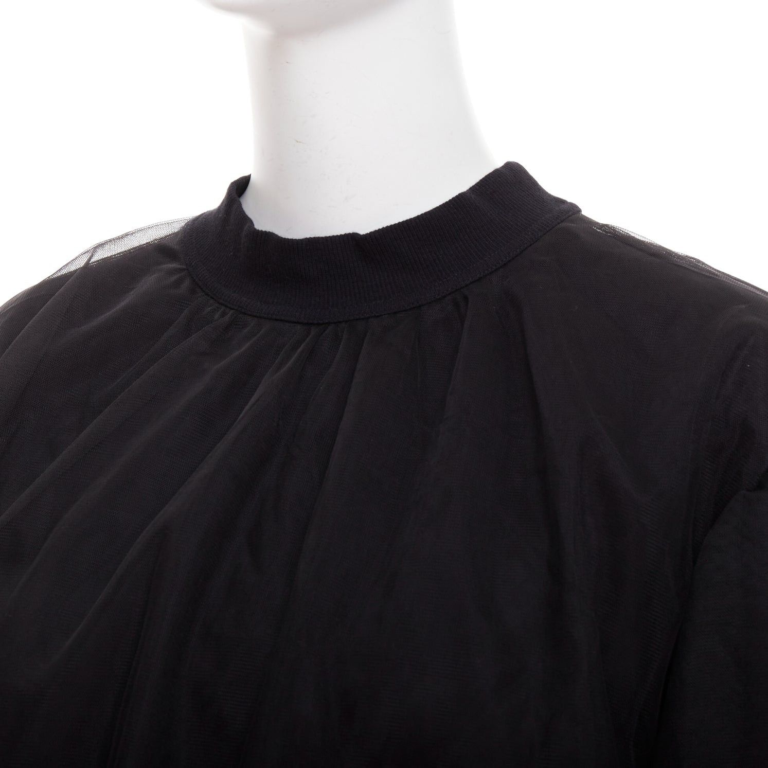 Shushu/Tong SHUSHU TONG Tulle T-shirt black mesh layered crew neck top UK6 XS Size XS / US 0-2 / IT 36-38 - 7 Thumbnail