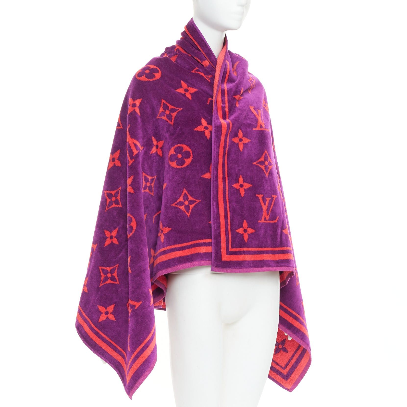 Louis Vuitton LOUIS VUITTON Vuittamins pink purple cotton LV monogram beach towel Size ONE SIZE - 3 Thumbnail