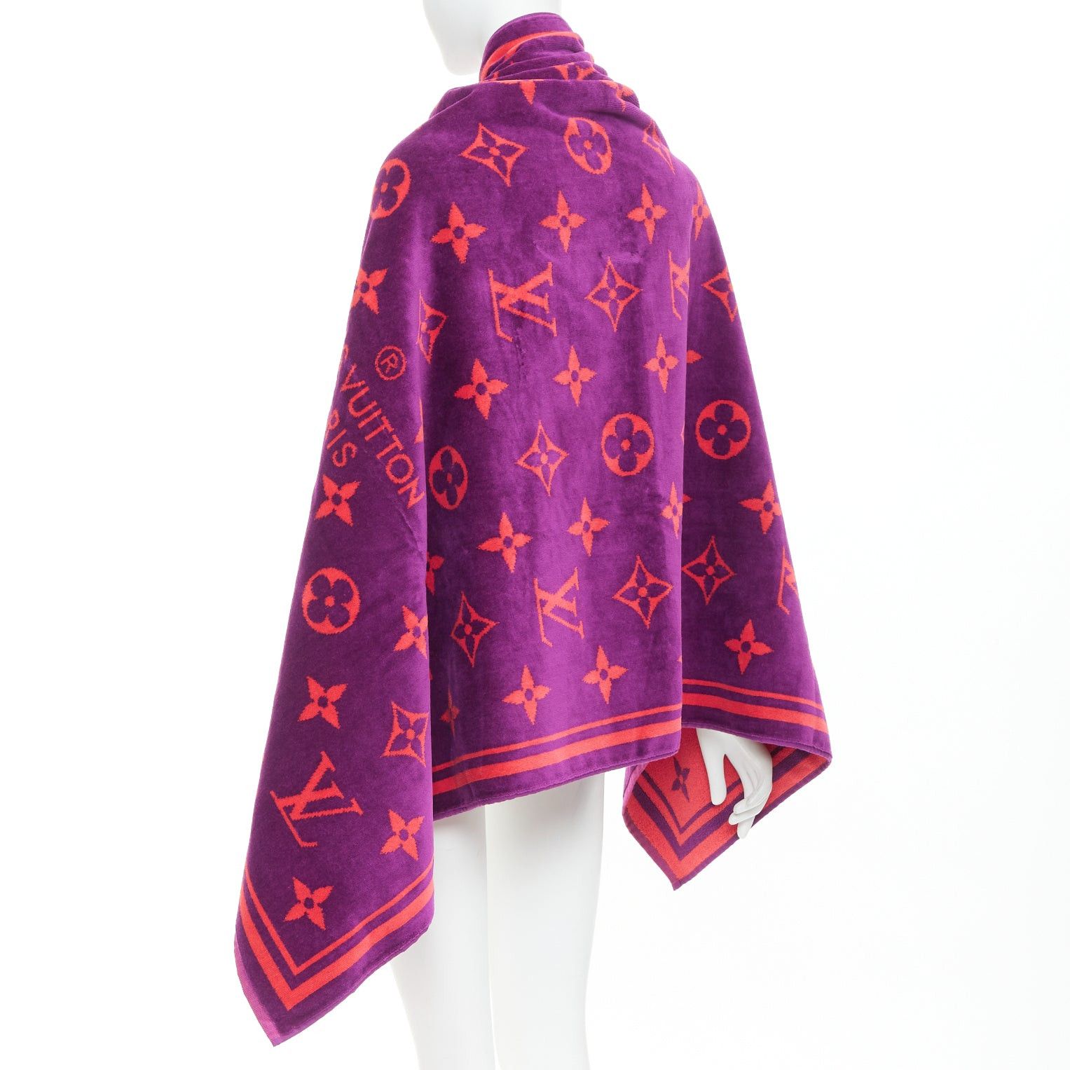 Louis Vuitton LOUIS VUITTON Vuittamins pink purple cotton LV monogram beach towel Size ONE SIZE - 5 Thumbnail