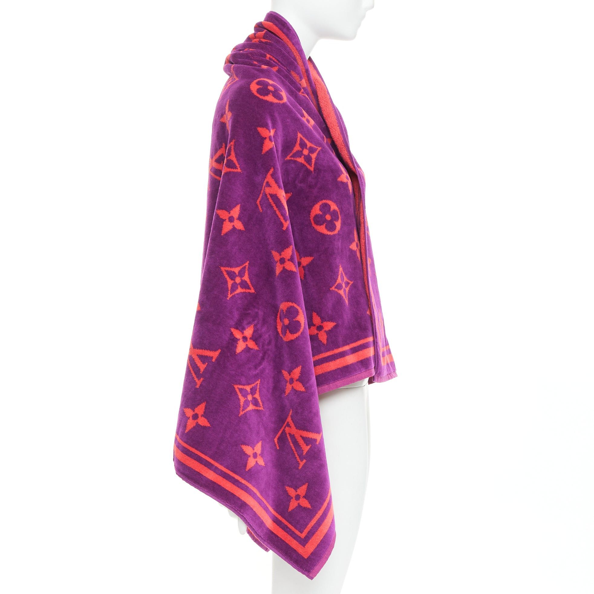 Louis Vuitton LOUIS VUITTON Vuittamins pink purple cotton LV monogram beach towel Size ONE SIZE - 4 Thumbnail