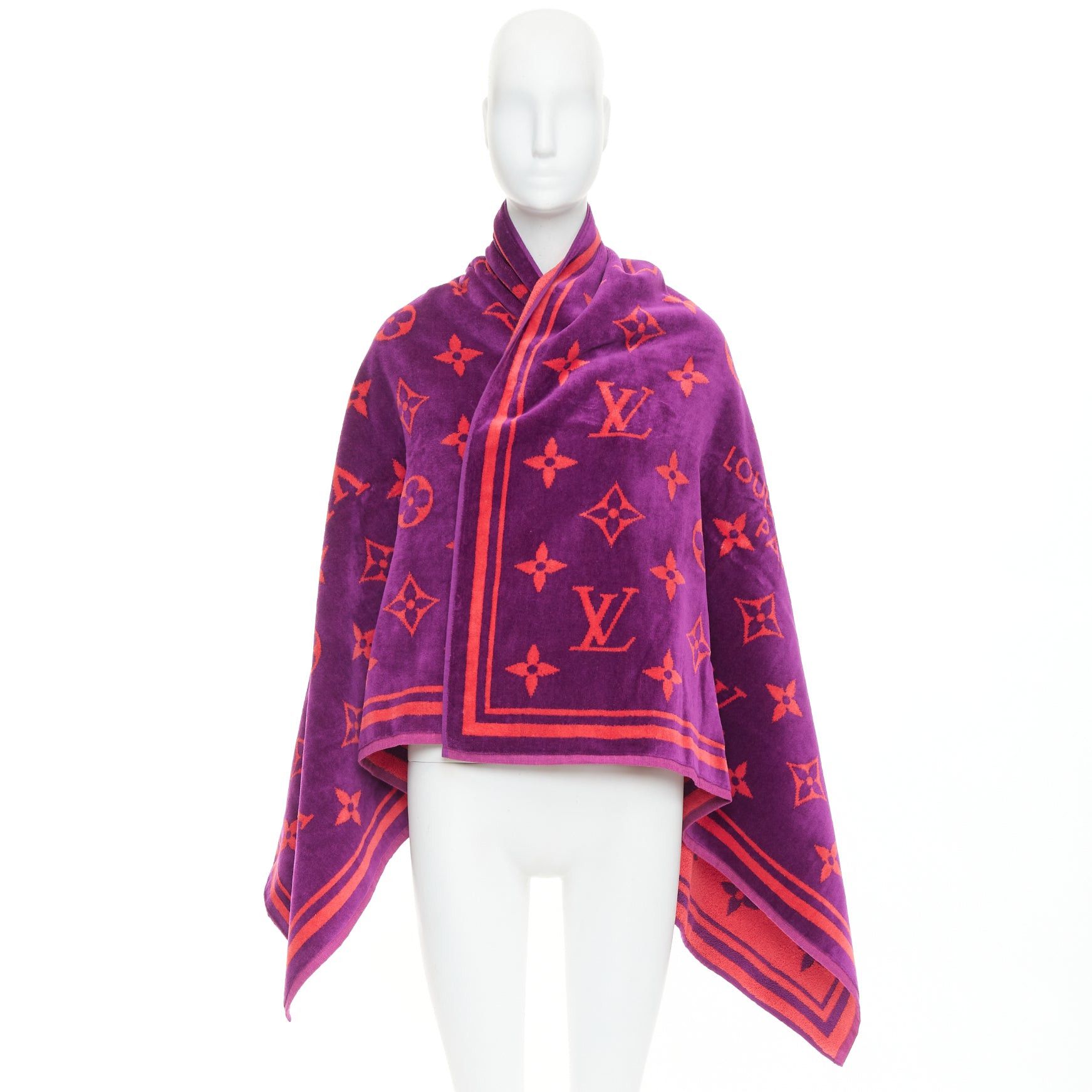 Louis Vuitton LOUIS VUITTON Vuittamins pink purple cotton LV monogram beach towel Size ONE SIZE - 10 Thumbnail