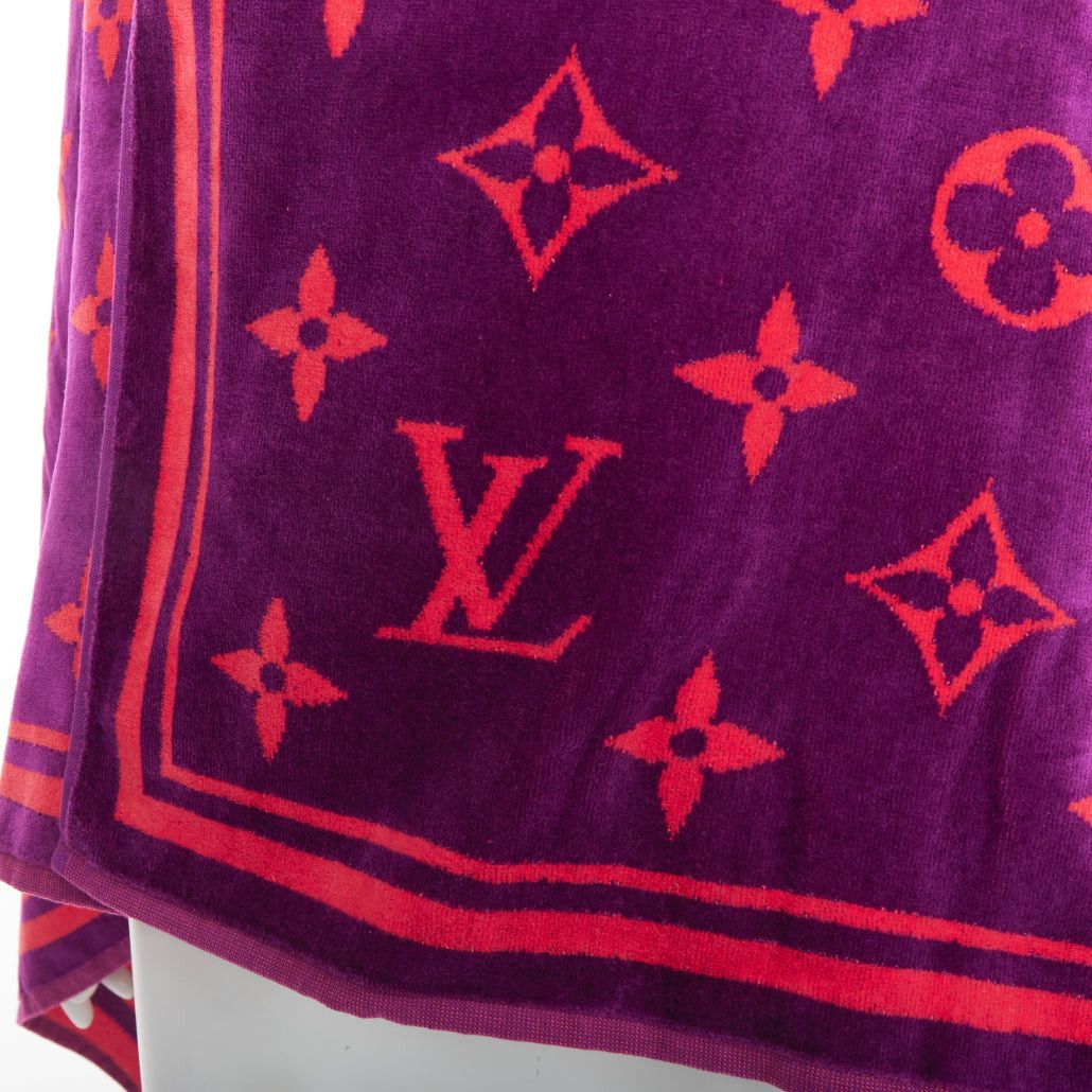 Louis Vuitton LOUIS VUITTON Vuittamins pink purple cotton LV monogram beach towel Size ONE SIZE - 6 Thumbnail