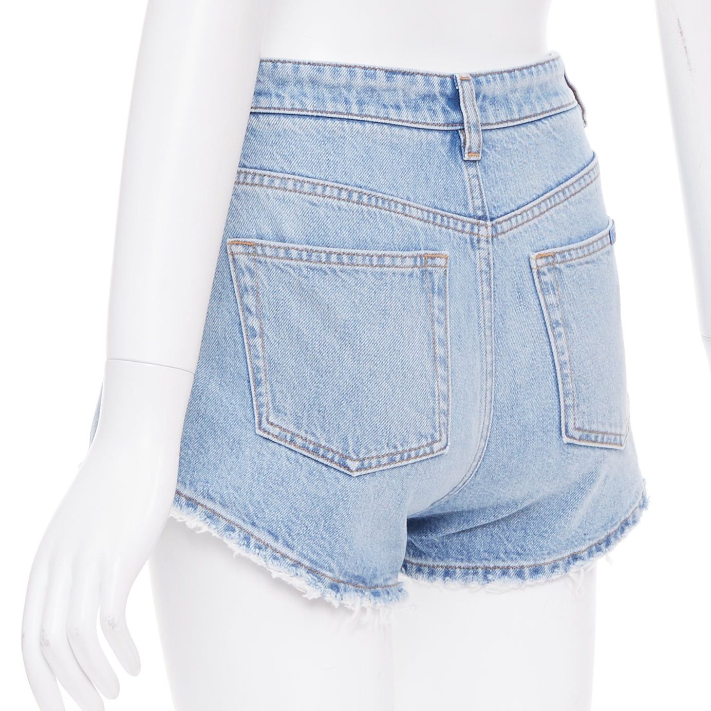 Dolce & Gabbana DOLCE GABBANA washed blue logo tag cut off high rise shorts IT38 XS Size 26" / US 2 / IT 38 - 6 Thumbnail