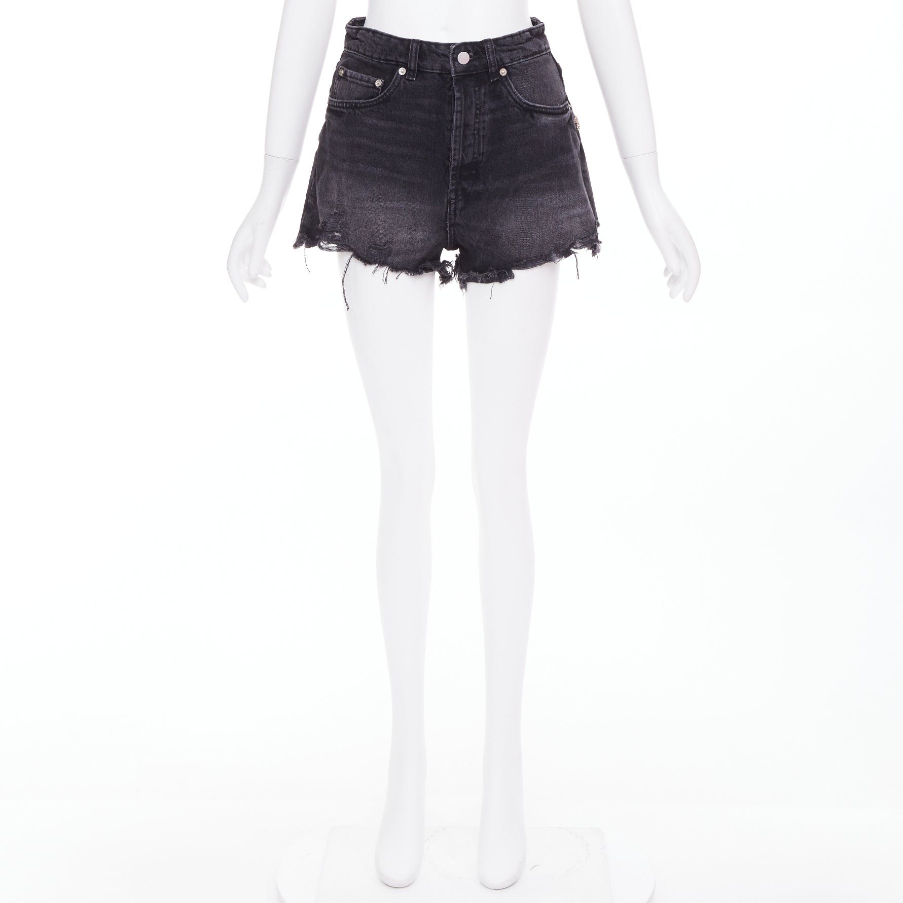 Other LOU LOU Studio washed grey denim pink silver crystal stars embellished shorts S Size 27" / US 4 / IT 40 - 9 Thumbnail
