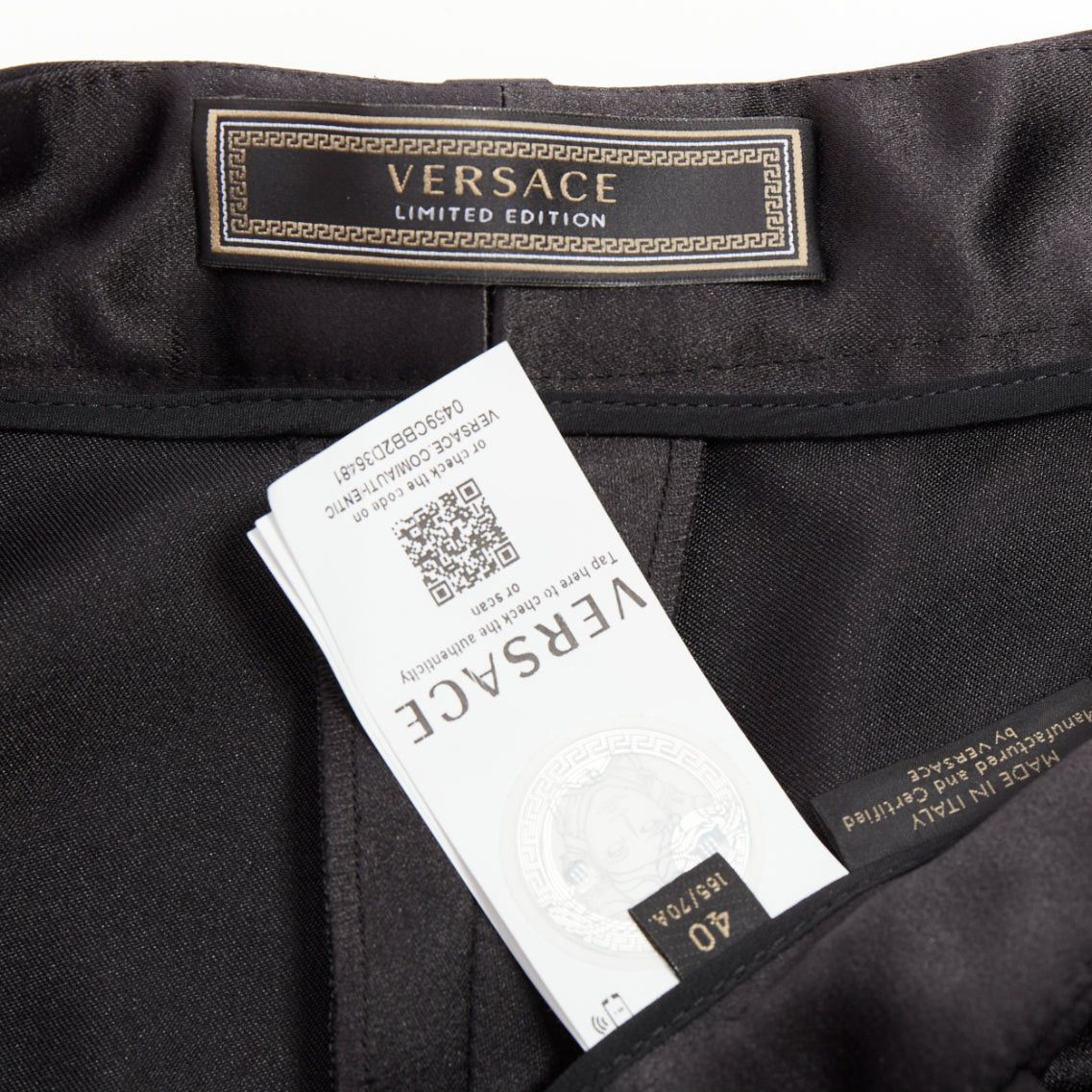 Versace VERSACE black gold Greca embroidered crystal trim mini short shorts IT40 S Size 27" / US 4 / IT 40 - 8 Thumbnail
