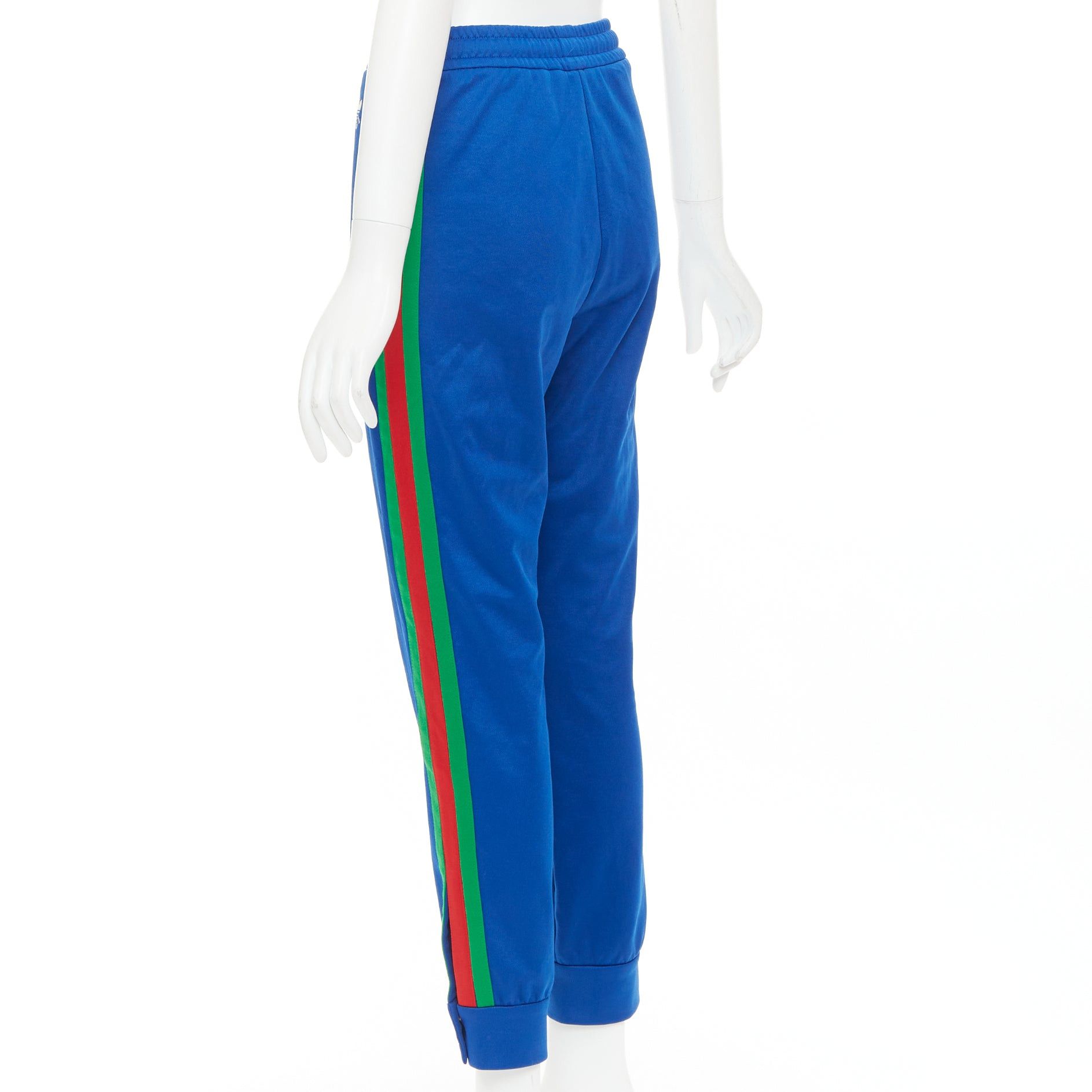 Gucci GUCCI ADIDAS 2022 blue white logo web 3 stripe trim track sweat pants XS Size 27" / US 4 / IT 40 - 6 Thumbnail