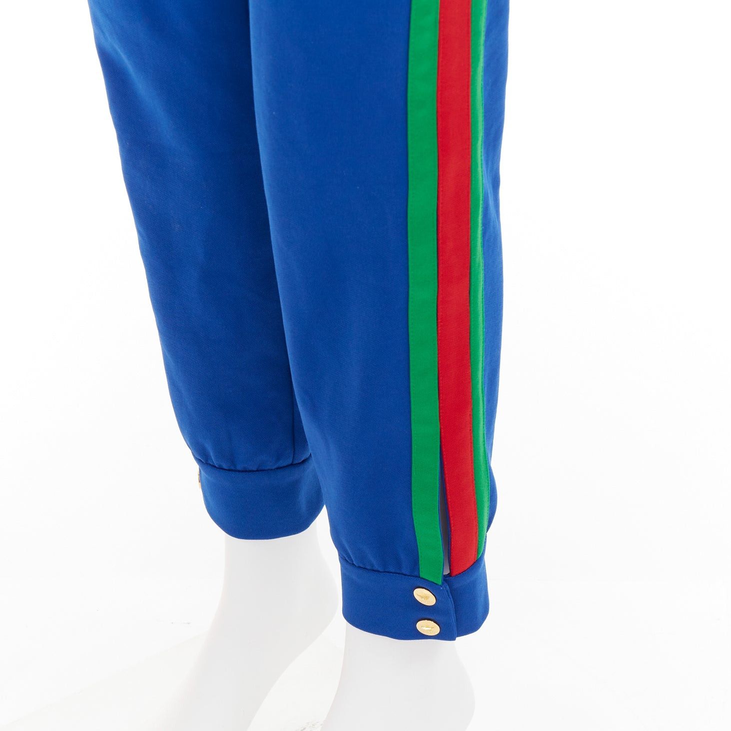 Gucci GUCCI ADIDAS 2022 blue white logo web 3 stripe trim track sweat pants XS Size 27" / US 4 / IT 40 - 7 Thumbnail