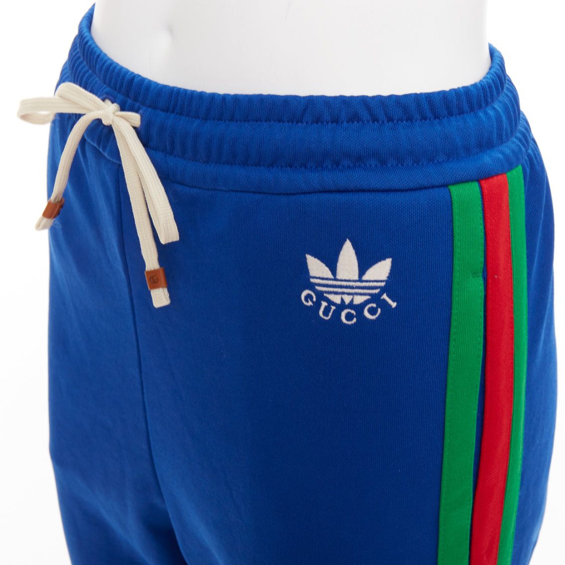 Gucci GUCCI ADIDAS 2022 blue white logo web 3 stripe trim track sweat pants XS Size 27" / US 4 / IT 40 - 2 Thumbnail
