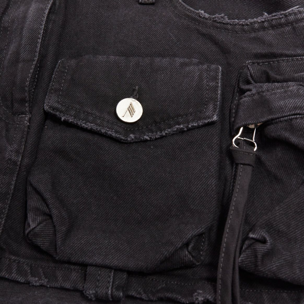 The Attico THE ATTICO Fay black cotton multi cargo pocket low rise mini skirt 25" Size 27" / US 4 / IT 40 - 2 Thumbnail
