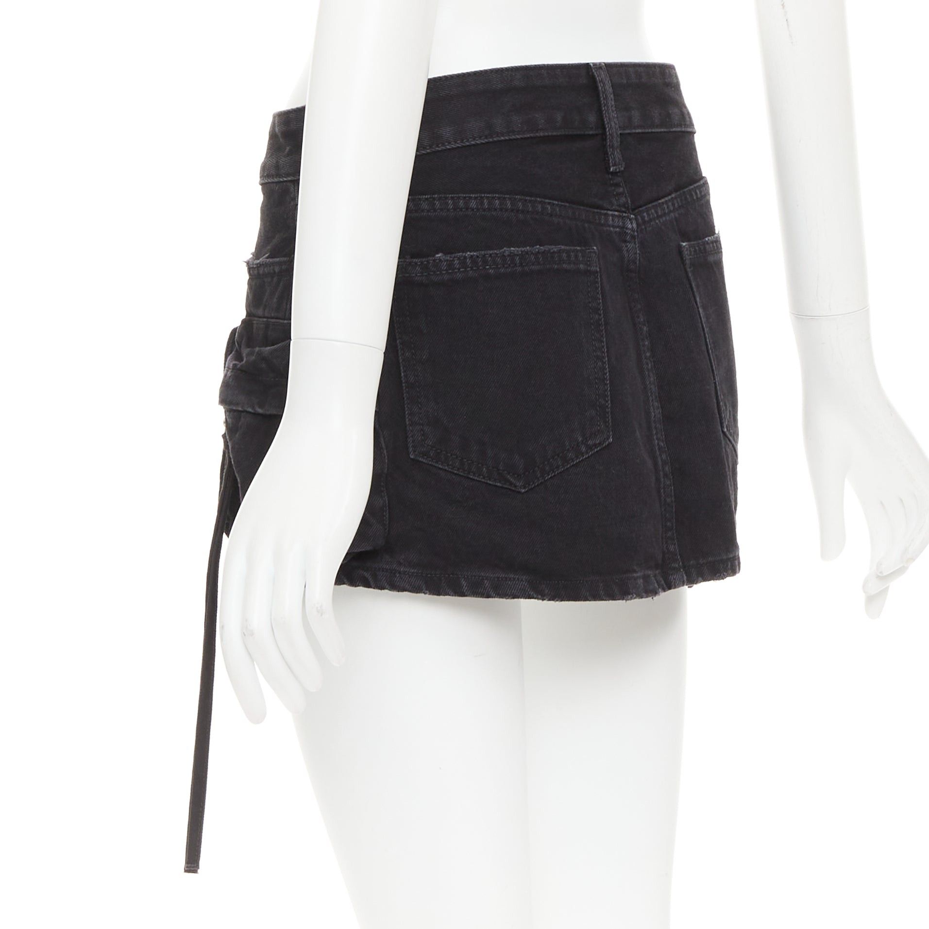 The Attico THE ATTICO Fay black cotton multi cargo pocket low rise mini skirt 25" Size 27" / US 4 / IT 40 - 6 Thumbnail