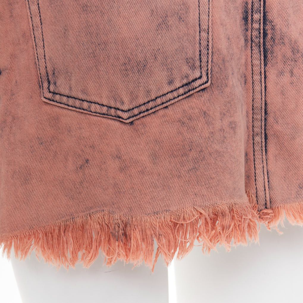 Marques'Almeida MARQUES ALMEIDA pink blue acid washed recycled cotton frayed safari skirt UK4 XXS Size 25" / US 0 / IT 36 - 2 Thumbnail