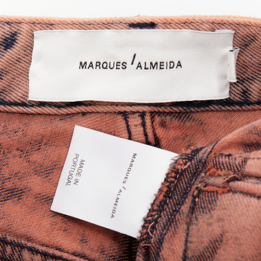 Marques'Almeida MARQUES ALMEIDA pink blue acid washed recycled cotton frayed safari skirt UK4 XXS Size 25" / US 0 / IT 36 - 8 Thumbnail