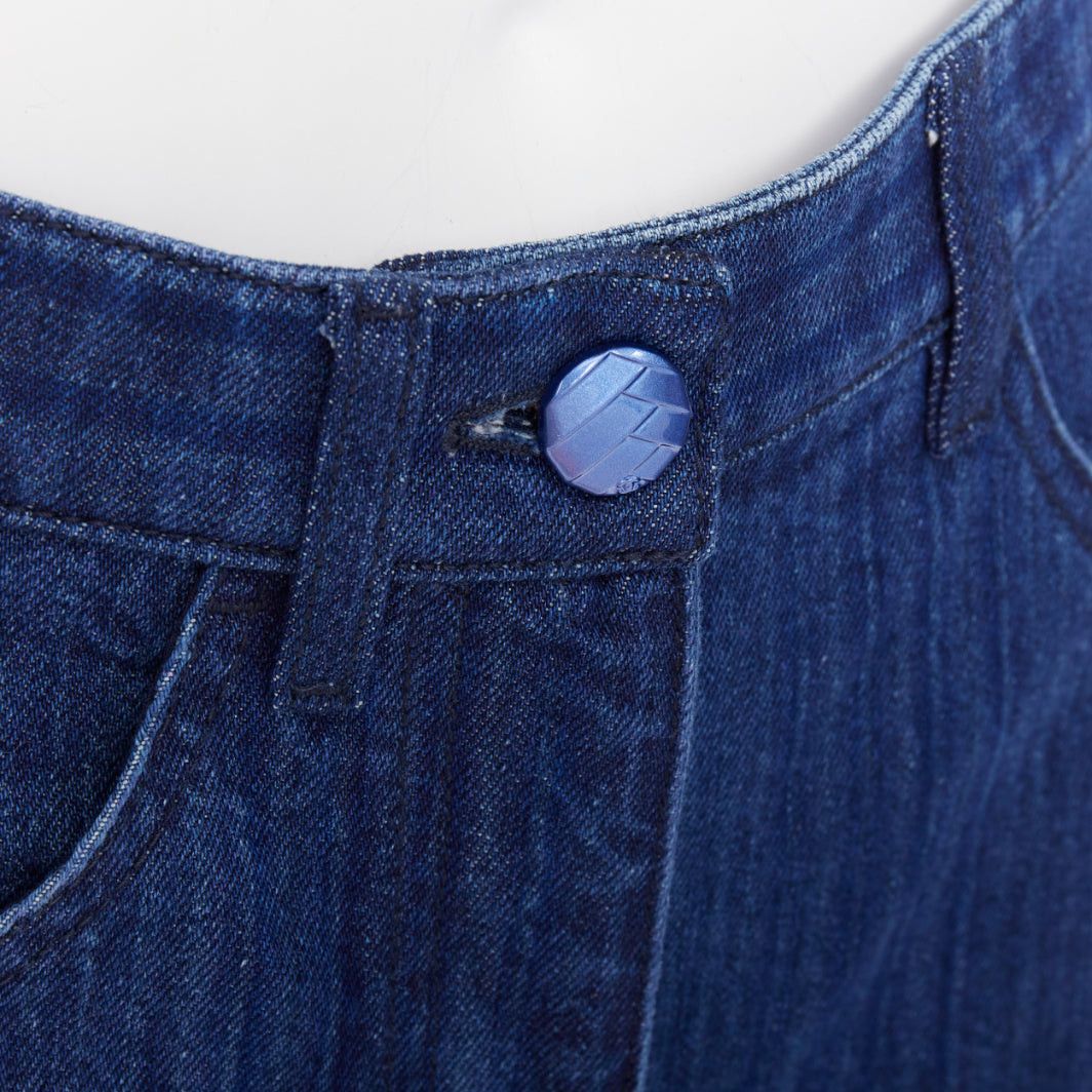 Chanel CHANEL blue CC logo woven trompe loeil denim high-rise shorts FR34 XS Size 26" / US 2 / IT 38 - 2 Thumbnail