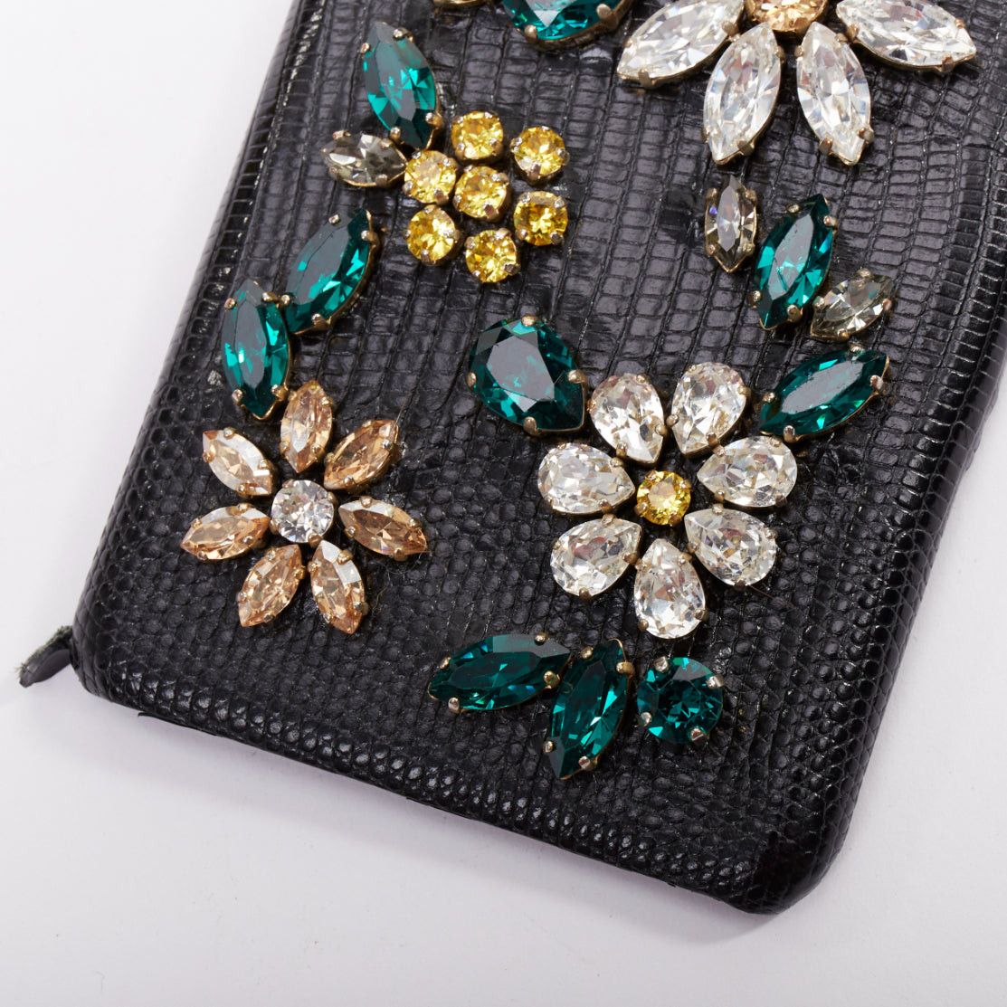 Dolce & Gabbana DOLCE GABBANA IPhone 6 black leather yellow green rhinestone crystal cover case Size ONE SIZE - 3 Thumbnail
