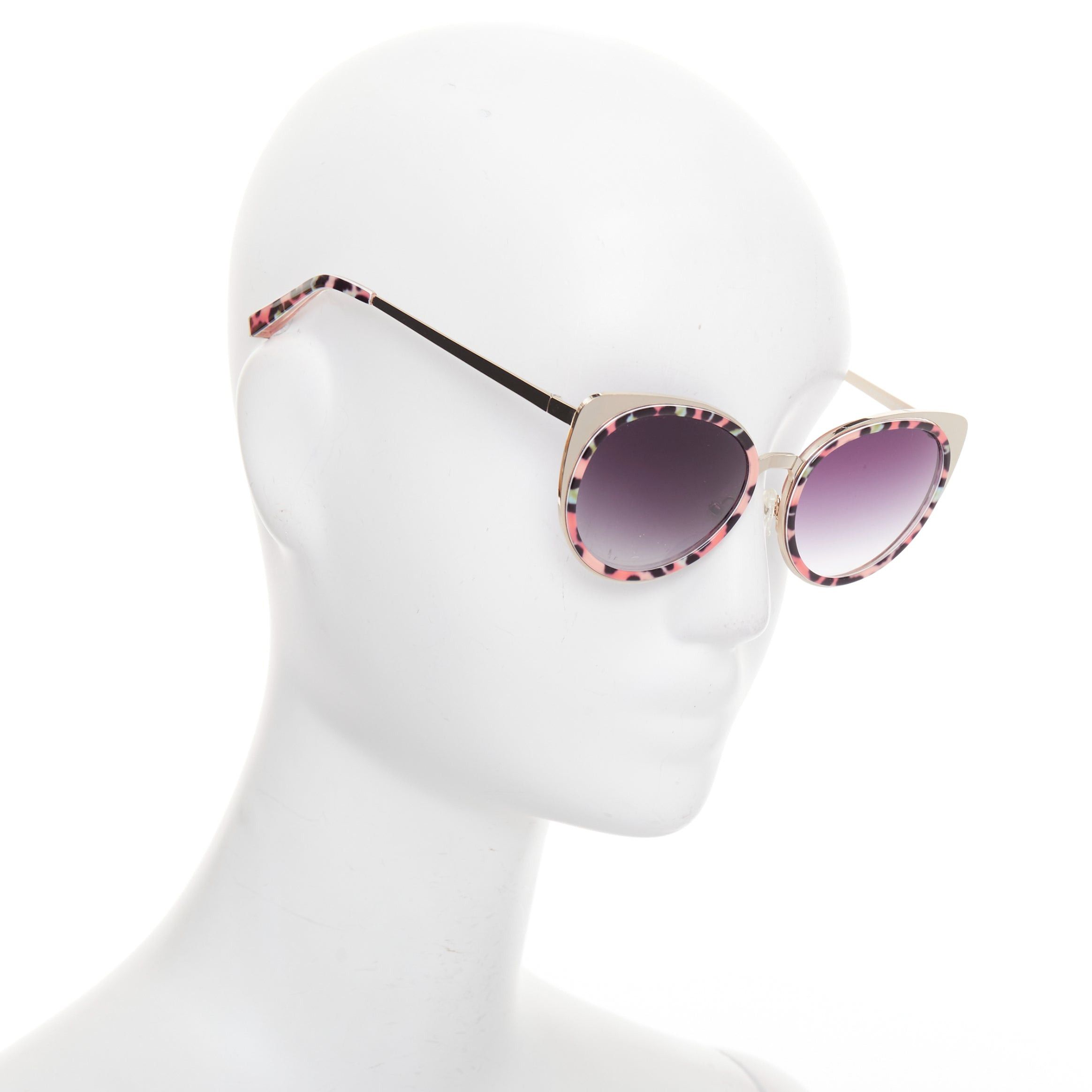 Matthew Williamson MATTHEW WILLIAMSON Linda Farrow MW987 pink green cat eye leopard sunglasses Size ONE SIZE - 3 Thumbnail