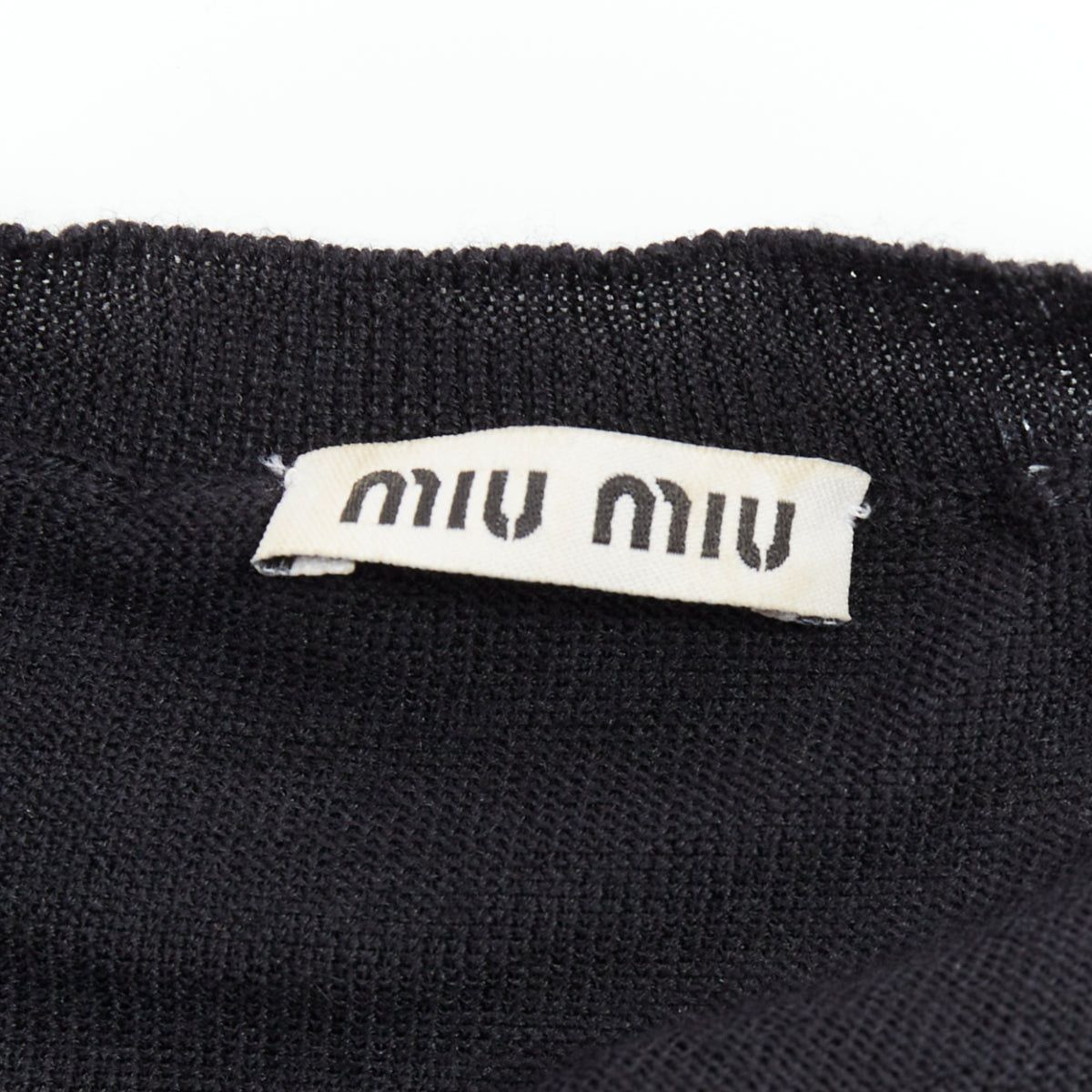 Miu Miu MIU MIU black cable knit side slits short sleeve sweater top IT38 XS Size S / US 4 / IT 40 - 8 Thumbnail