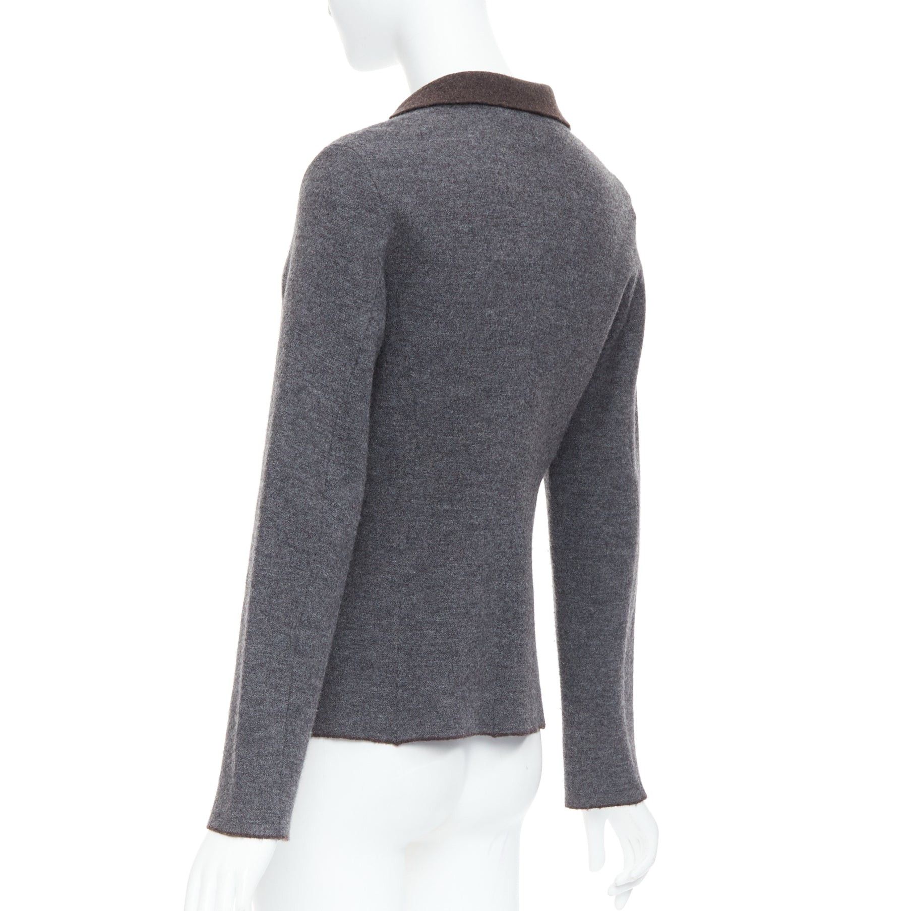 45rpm 45R grey brown double faced wool pocketed cropped blazer US2 S Size M / US 6-8 / IT 42-44 - 7 Thumbnail