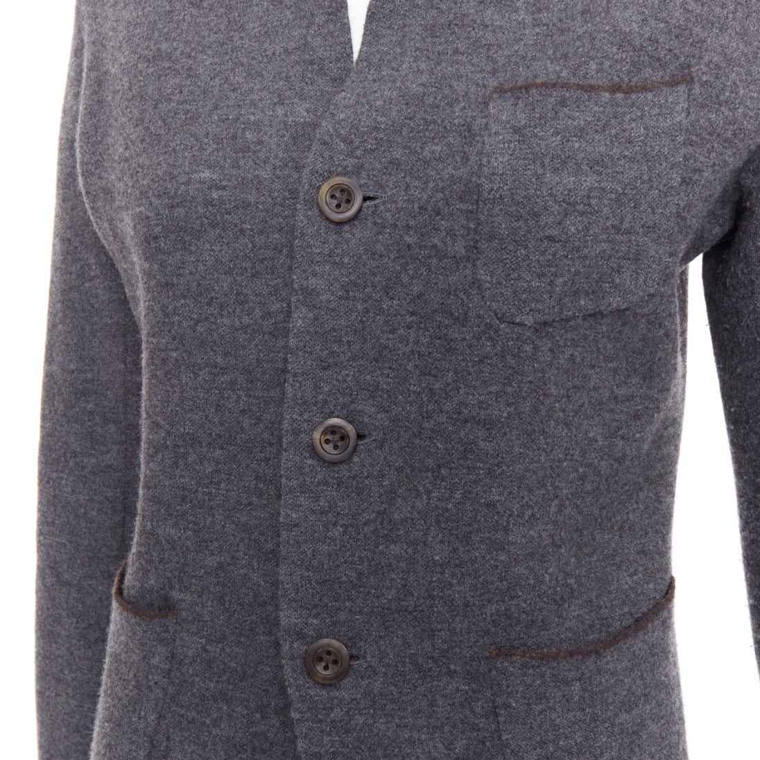 45rpm 45R grey brown double faced wool pocketed cropped blazer US2 S Size M / US 6-8 / IT 42-44 - 8 Thumbnail