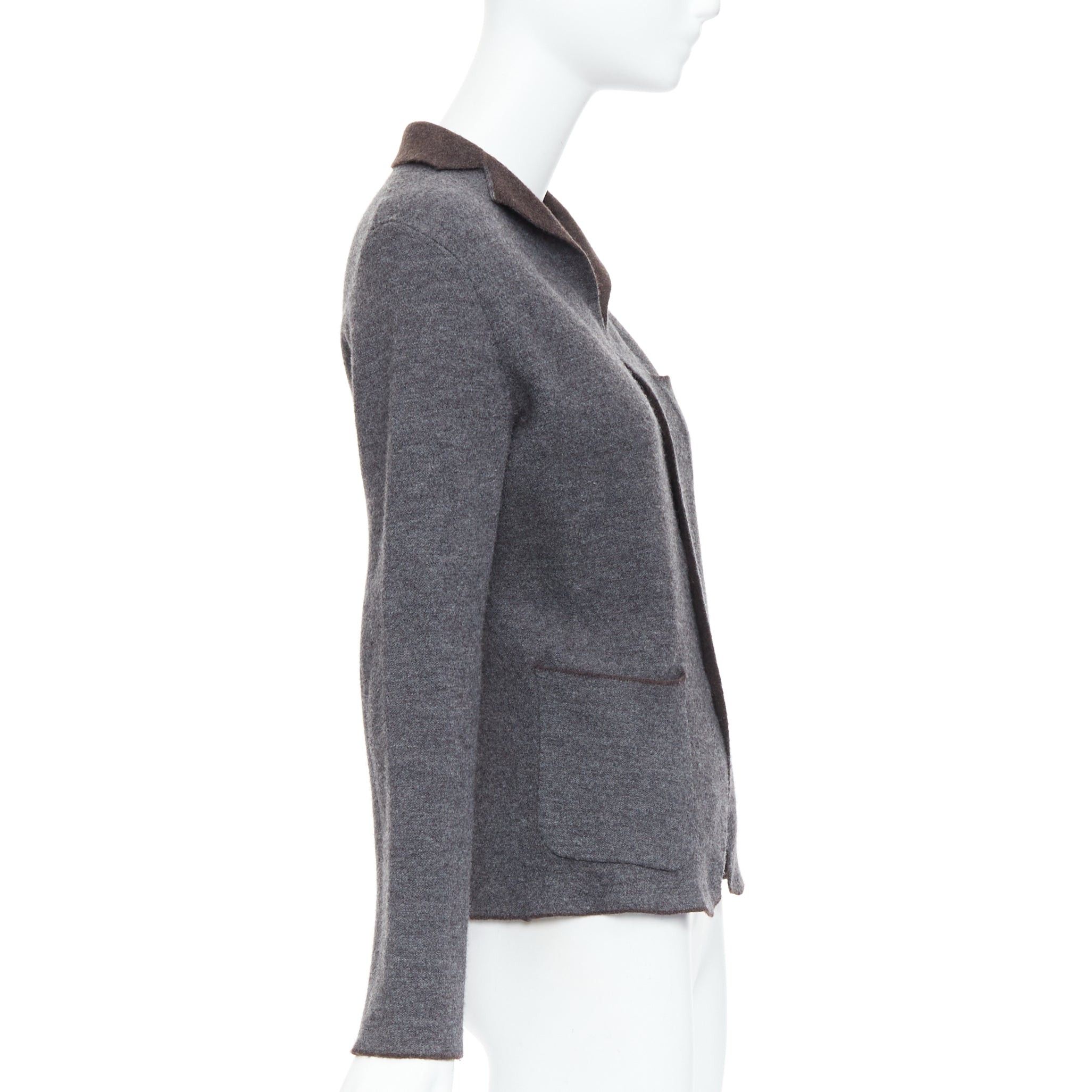 45rpm 45R grey brown double faced wool pocketed cropped blazer US2 S Size M / US 6-8 / IT 42-44 - 5 Thumbnail