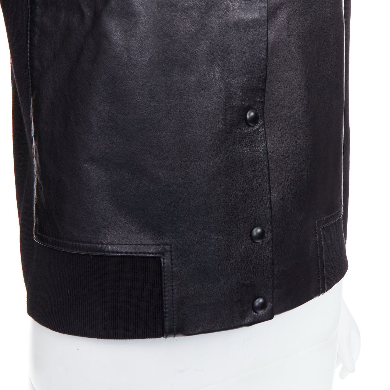 Alexander Wang ALEXANDER WANG black merino wool blend leather front bomber jacket M Size M / US 6-8 / IT 42-44 - 8 Thumbnail