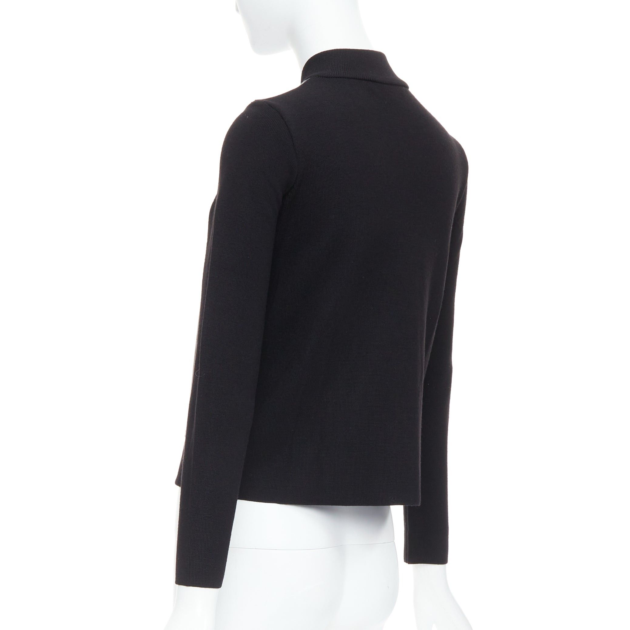 Alexander Wang ALEXANDER WANG black merino wool blend leather front bomber jacket M Size M / US 6-8 / IT 42-44 - 7 Thumbnail