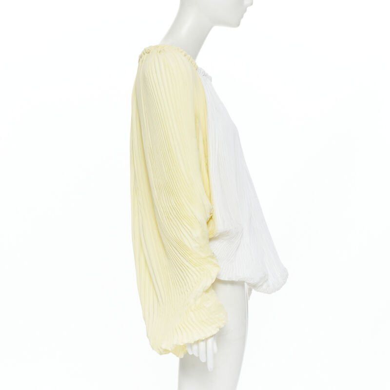 Marni MARNI yellow white knife pleat stringed cord open back voluminous top IT40 S Size S / US 4 / IT 40 - 4 Thumbnail