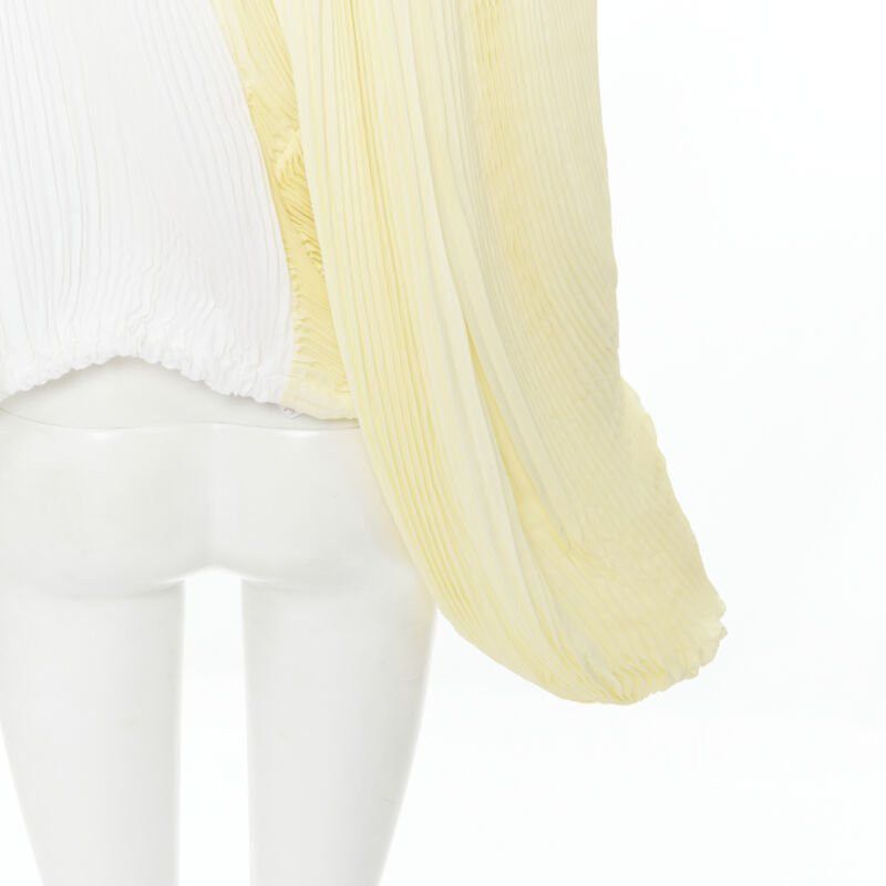 Marni MARNI yellow white knife pleat stringed cord open back voluminous top IT40 S Size S / US 4 / IT 40 - 7 Thumbnail