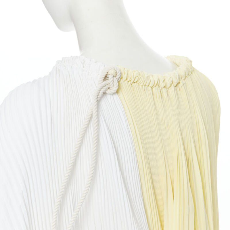 Marni MARNI yellow white knife pleat stringed cord open back voluminous top IT40 S Size S / US 4 / IT 40 - 2 Thumbnail