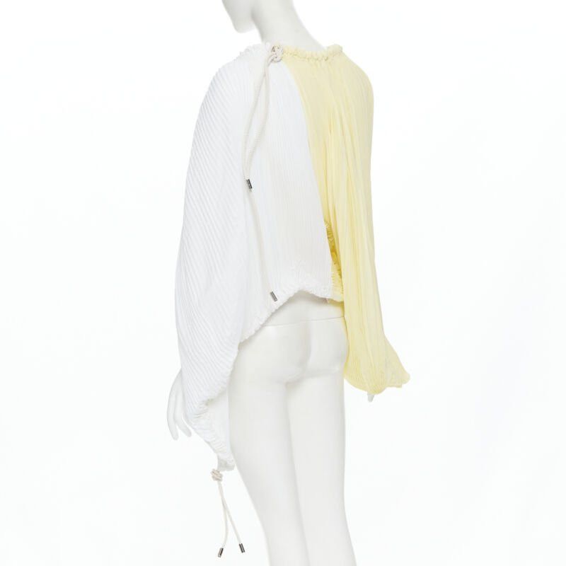 Marni MARNI yellow white knife pleat stringed cord open back voluminous top IT40 S Size S / US 4 / IT 40 - 6 Thumbnail