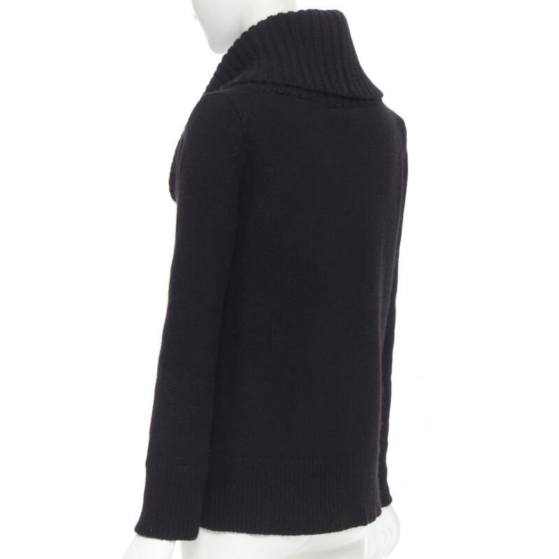 Alexander McQueen new ALEXANDER MCQUEEN black wool angora blend ribbed turtleneck sweater S Size S / US 4 / IT 40 - 6 Thumbnail