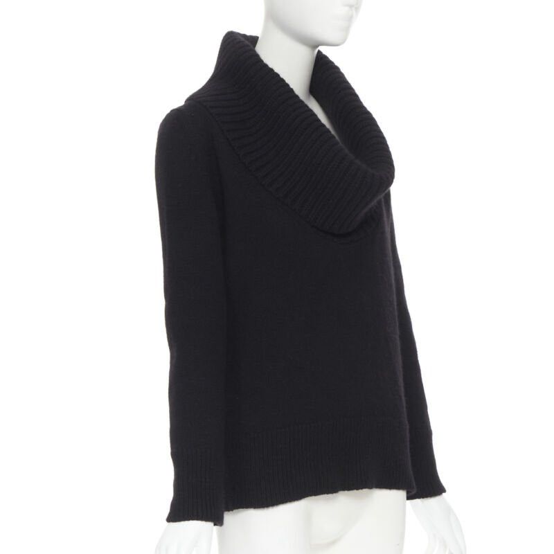 Alexander McQueen new ALEXANDER MCQUEEN black wool angora blend ribbed turtleneck sweater S Size S / US 4 / IT 40 - 3 Thumbnail