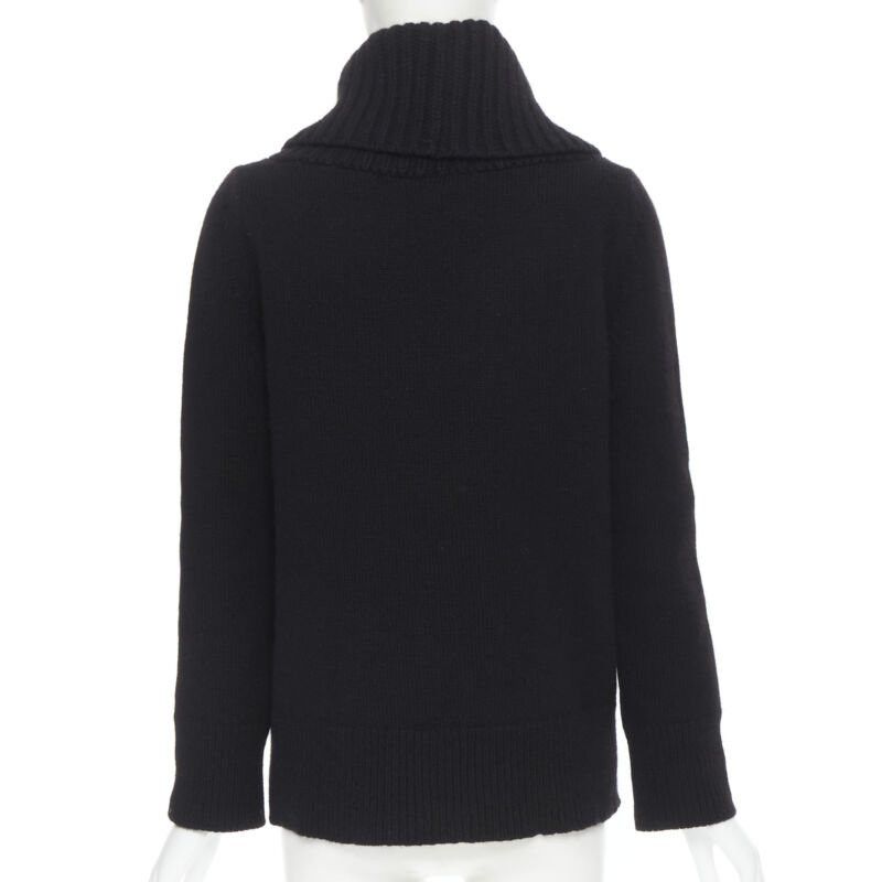 Alexander McQueen new ALEXANDER MCQUEEN black wool angora blend ribbed turtleneck sweater S Size S / US 4 / IT 40 - 5 Thumbnail