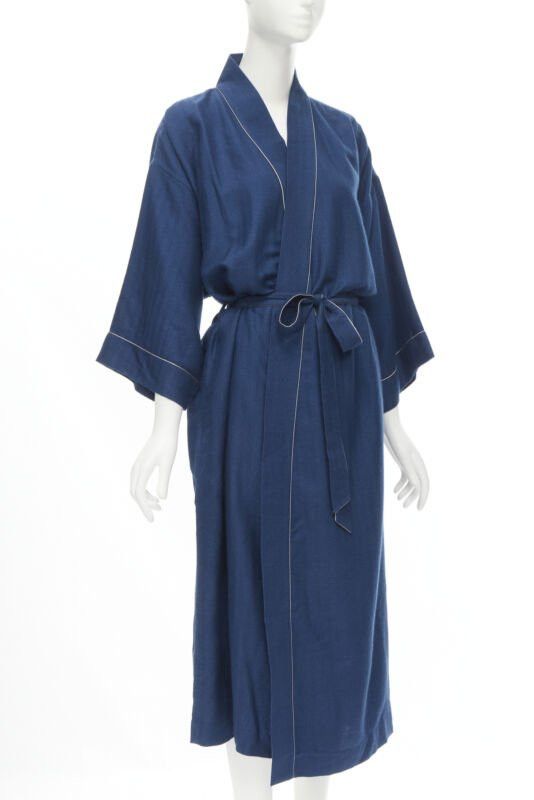Hermes HERMES Paris 100% cashmere hand woven suede leather H logo belted robe L Size L / US 10 / IT 46 - 3 Thumbnail