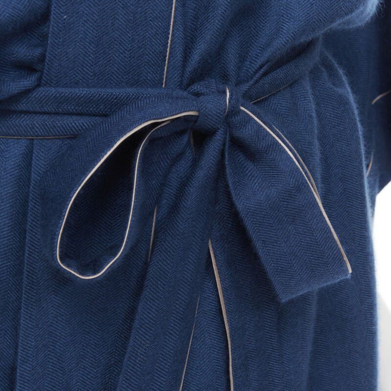 Hermes HERMES Paris 100% cashmere hand woven suede leather H logo belted robe L Size L / US 10 / IT 46 - 2 Thumbnail