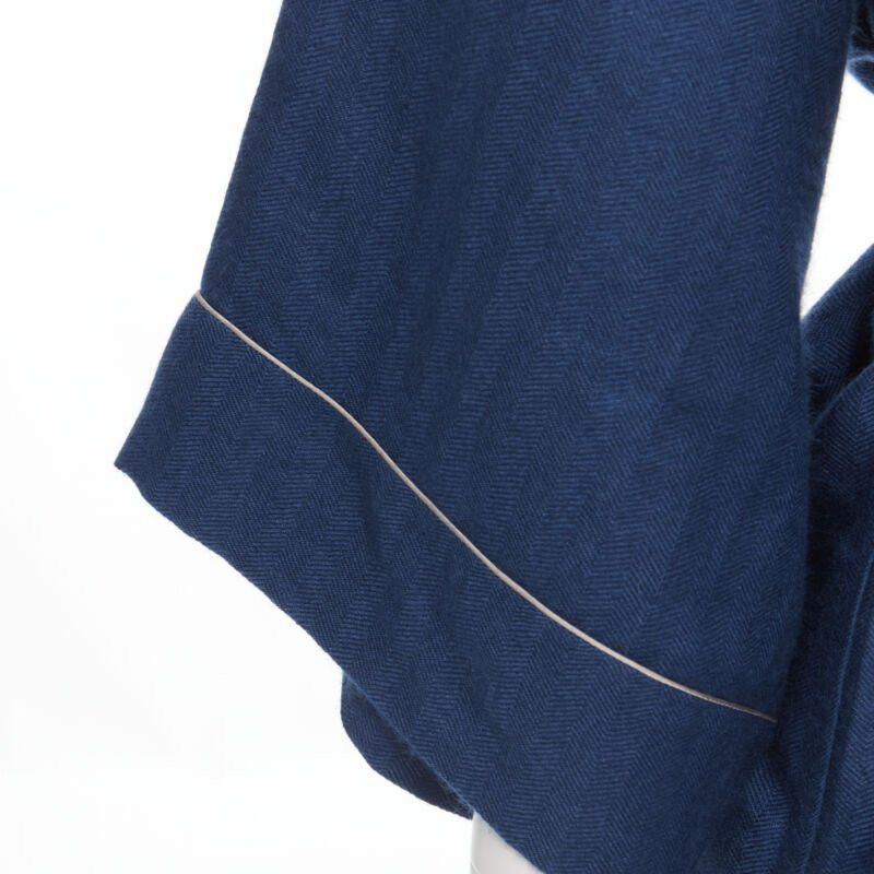 Hermes HERMES Paris 100% cashmere hand woven suede leather H logo belted robe L Size L / US 10 / IT 46 - 8 Thumbnail